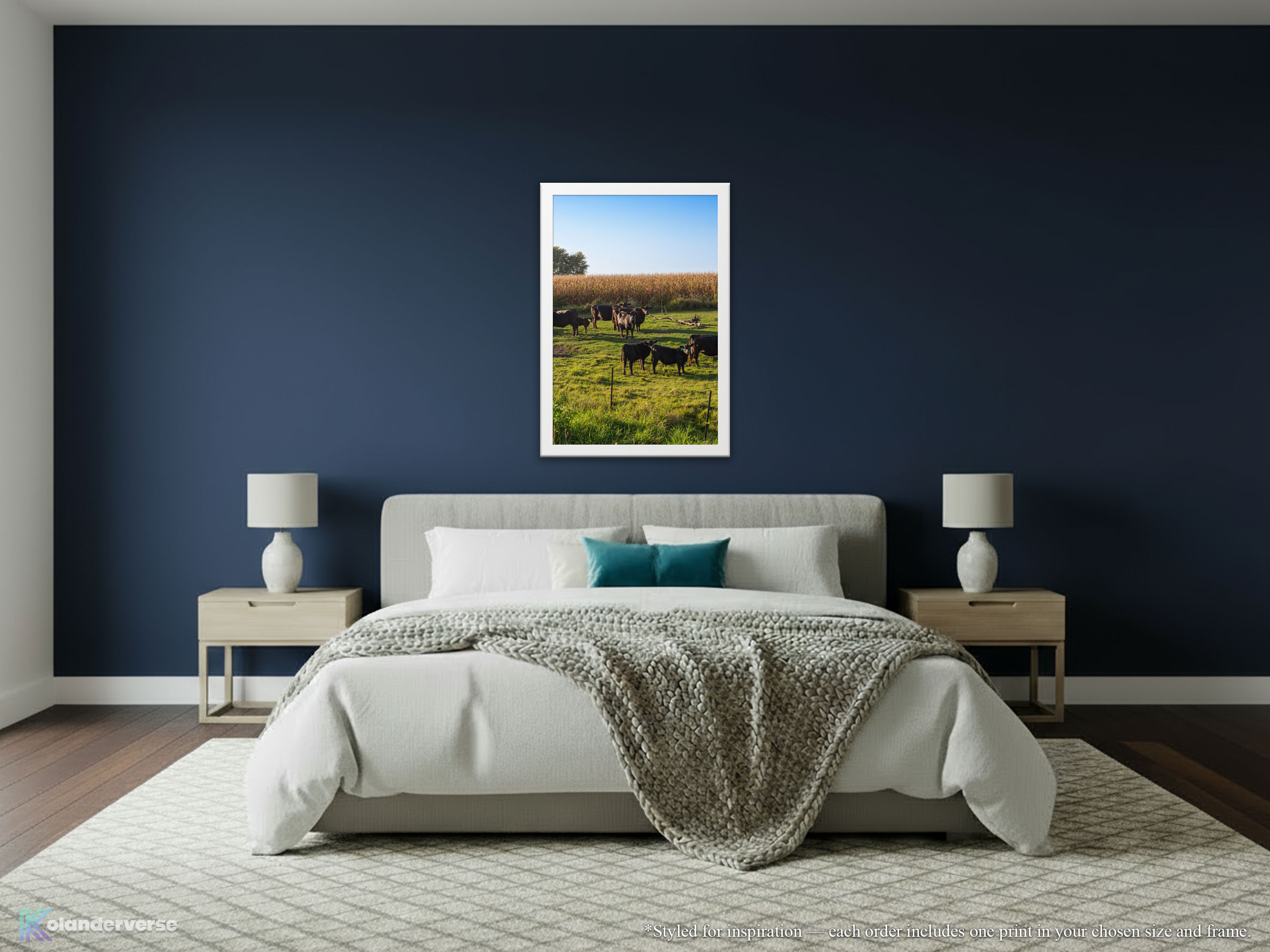 Black Angus Cattle in Green Pasture - Framed Print - Rural Country Farm Cornfield Landscape Wall Art #79 product thumbnail image Black Angus Cattle in Green Pasture - Framed Print - Rural Country Farm Cornfield Landscape Wall Art #79 product thumbnail image