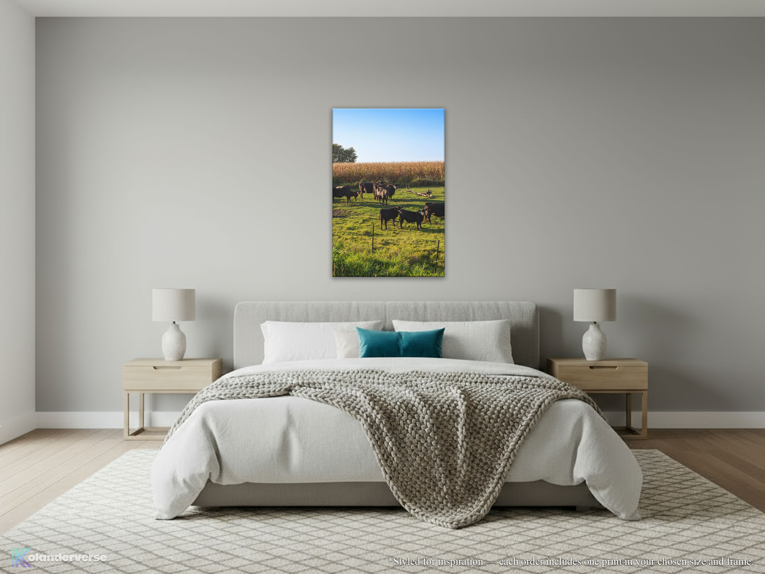 Black Angus Cattle in Green Pasture - Canvas Print - Rural Country Farm Cornfield Landscape Wall Art #79 product thumbnail image Black Angus Cattle in Green Pasture - Canvas Print - Rural Country Farm Cornfield Landscape Wall Art #79 product thumbnail image