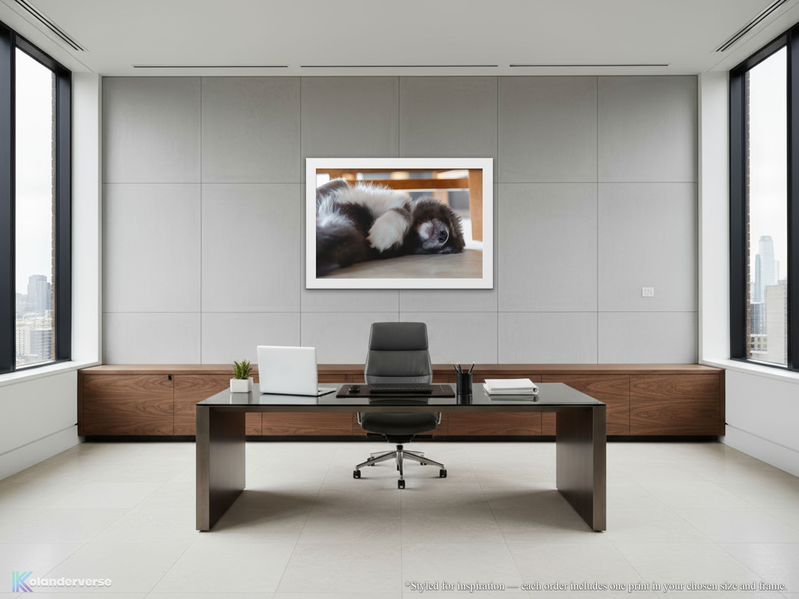 Husky Puppy Sleeping - Framed Print - Rare Agouti Siberian Huskies Animal Home Décor #73 product thumbnail image