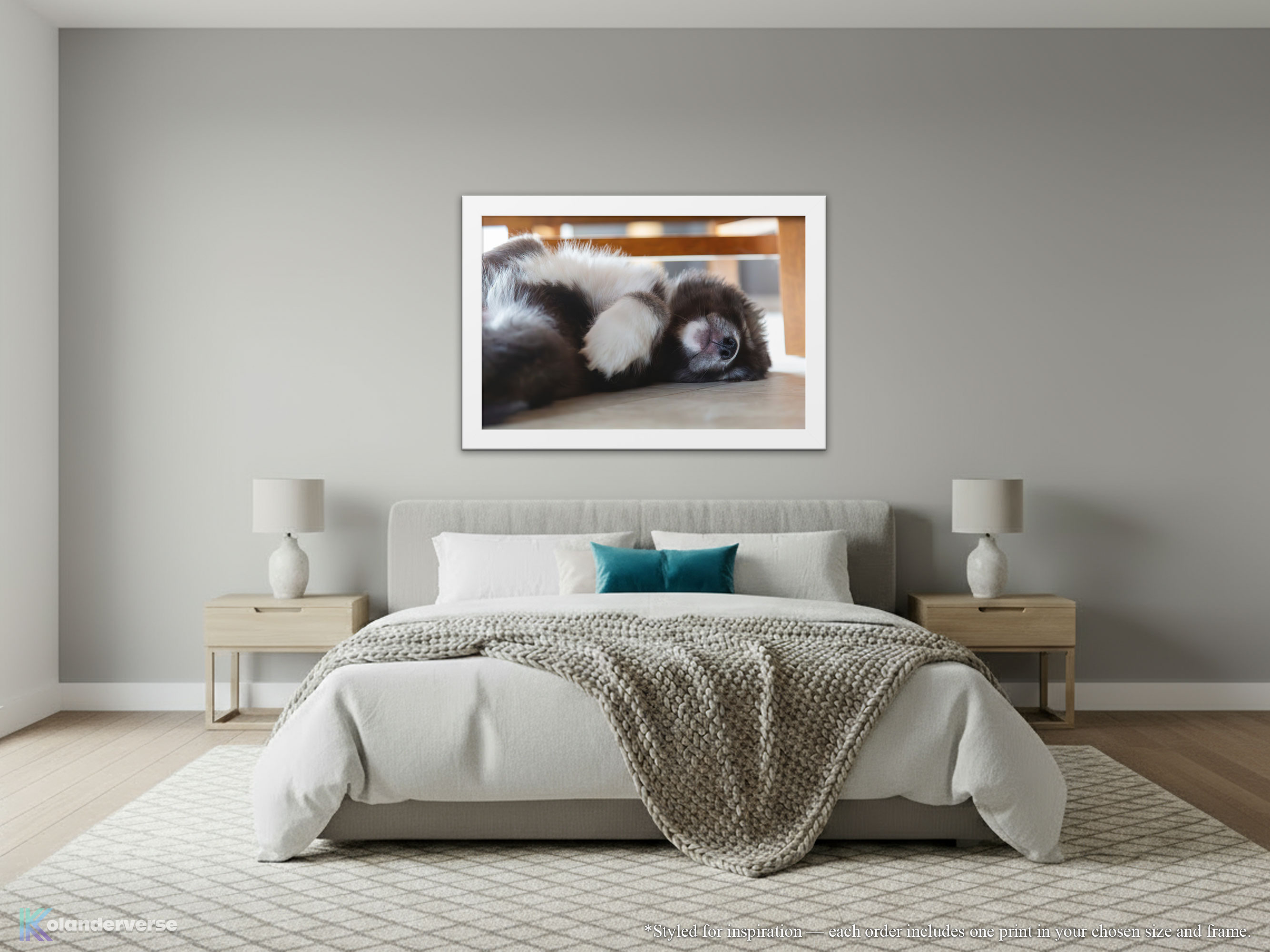 Husky Puppy Sleeping - Framed Print - Rare Agouti Siberian Huskies Animal Home Décor #73 product thumbnail image
