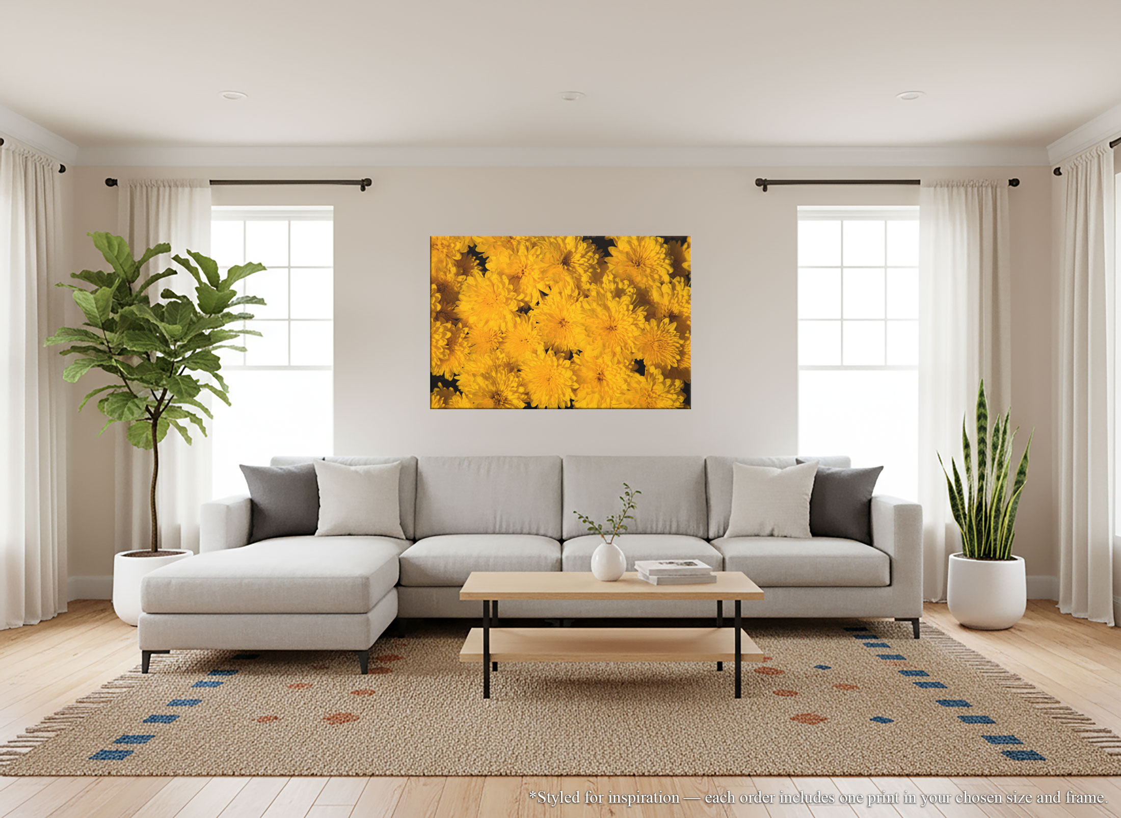 Golden Yellow Mum Flowers - Giclée Poster Print - Bright Floral Garden Photography, Autumn Home Décor Wall Hanging #72 Golden Yellow Mum Flowers - Giclée Poster Print - Bright Floral Garden Photography, Autumn Home Décor Wall Hanging #72