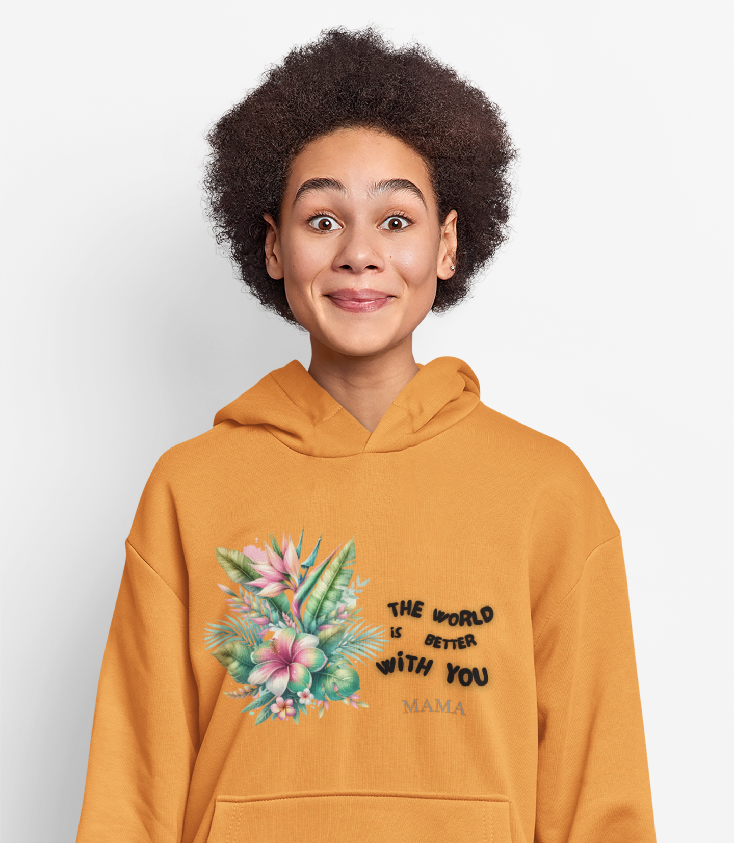 Floral 'Mama' Hoodie – 'Seeing the World Better With You' Cozy Mother's Day Sweatshirt product thumbnail image