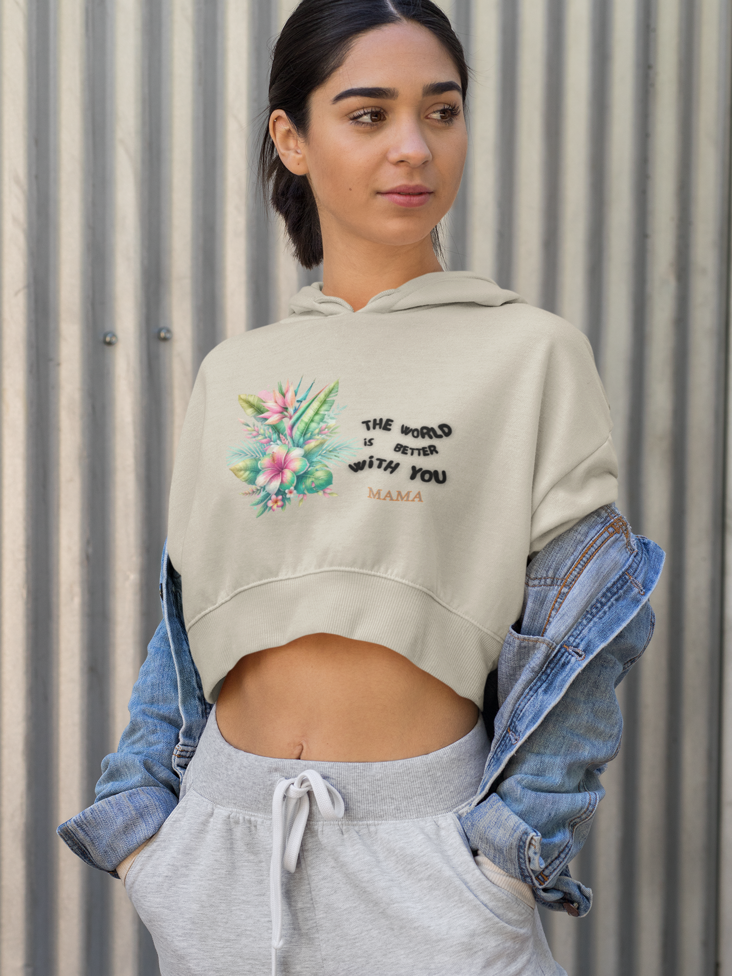 Floral 'Mama' Hoodie – 'Seeing the World Better With You' Cozy Mother's Day Sweatshirt product thumbnail image