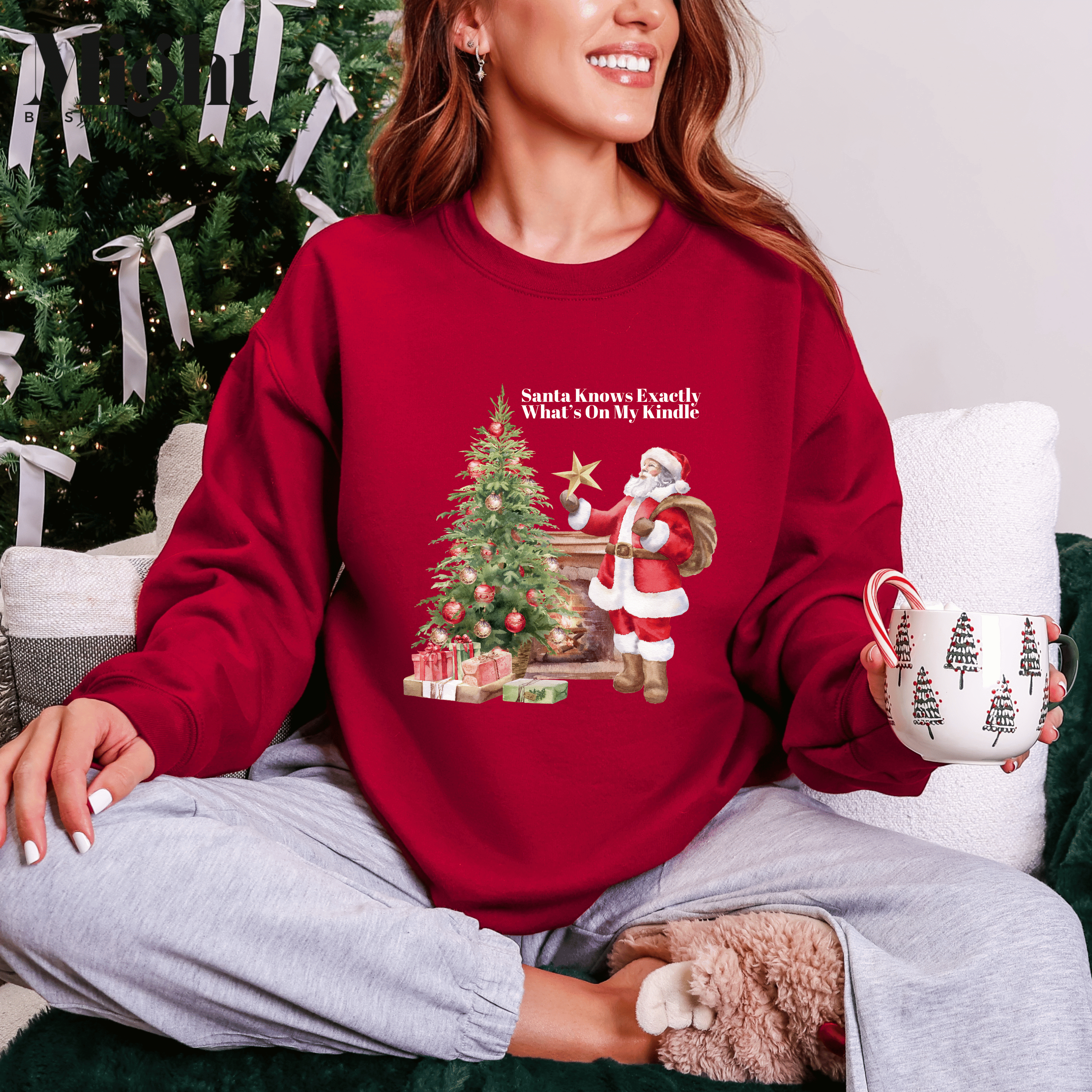 Santa Knows Exactly What’s On My Kindle Booktok Crewneck Sweatshirt product thumbnail image Santa Knows Exactly What’s On My Kindle Booktok Crewneck Sweatshirt product thumbnail image