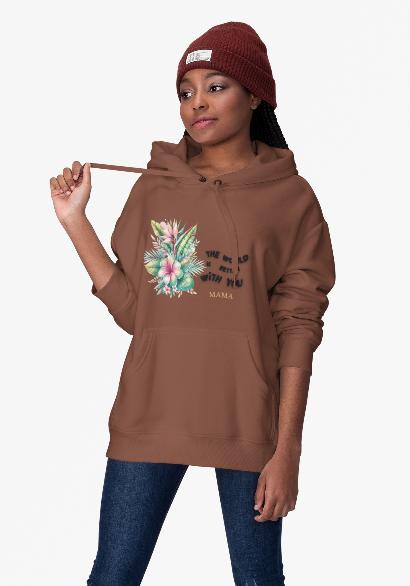 Floral 'Mama' Hoodie – 'Seeing the World Better With You' Cozy Mother's Day Sweatshirt product thumbnail image Floral 'Mama' Hoodie – 'Seeing the World Better With You' Cozy Mother's Day Sweatshirt product thumbnail image