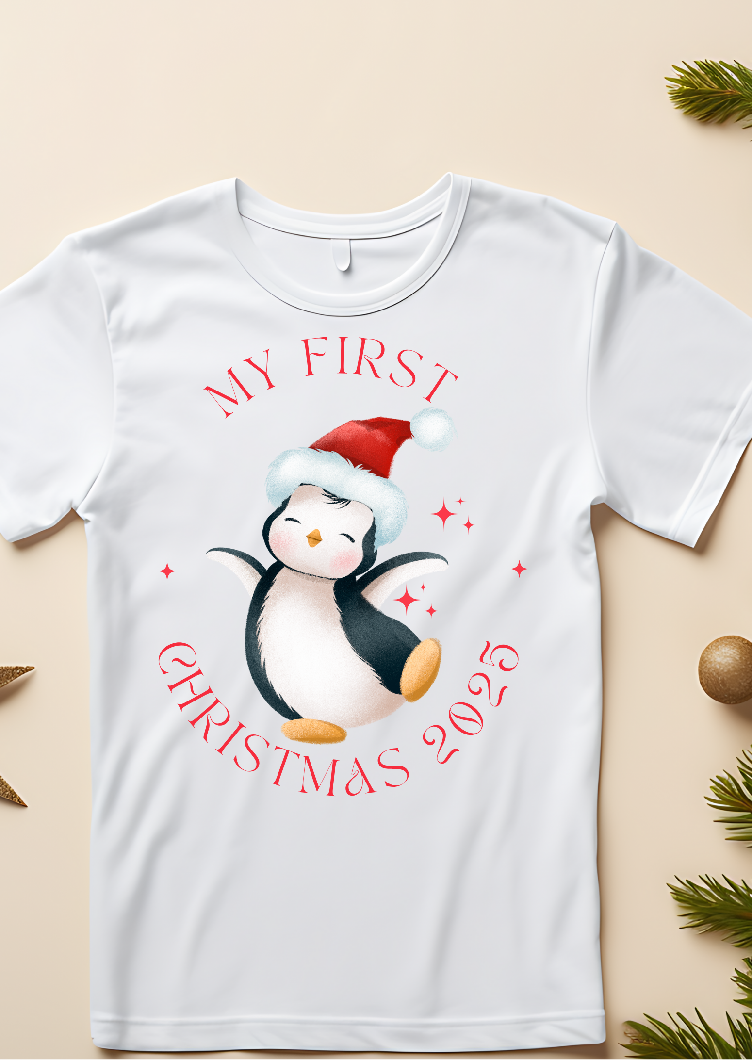 My First Christmas T-Shirt Cute Penguin Edition “A tiny tee for the biggest first Christmas memories.” product thumbnail image