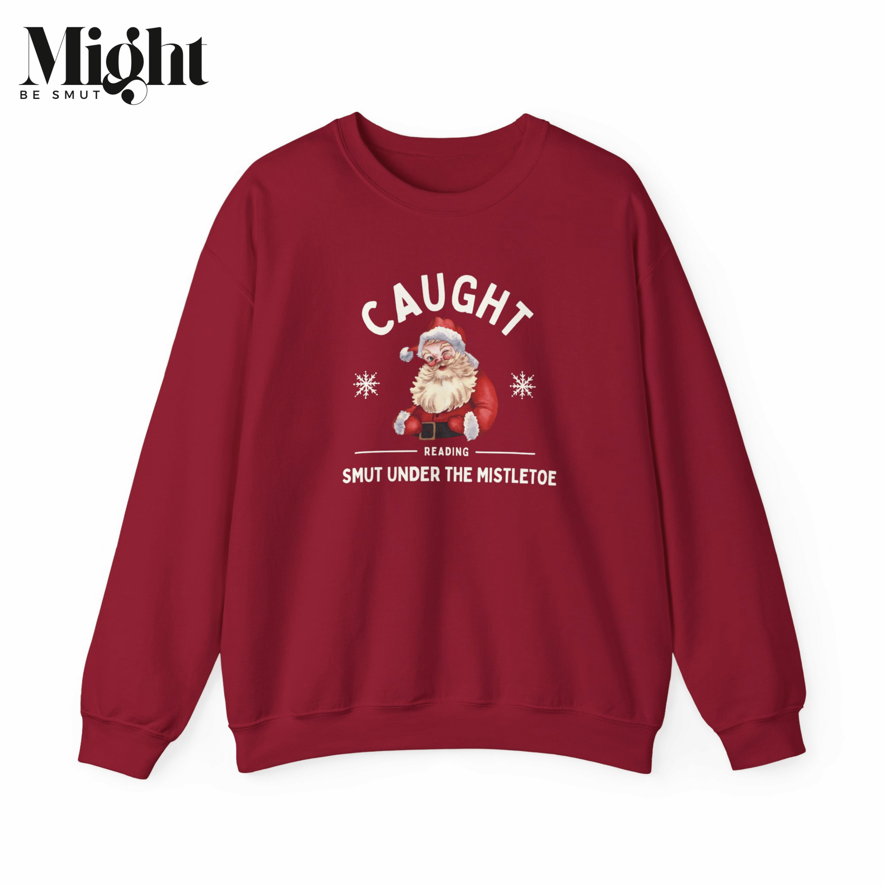 Caught Reading Smut Under the Mistletoe Vintage Santa Crewneck Sweatshirt Caught Reading Smut Under the Mistletoe Vintage Santa Crewneck Sweatshirt