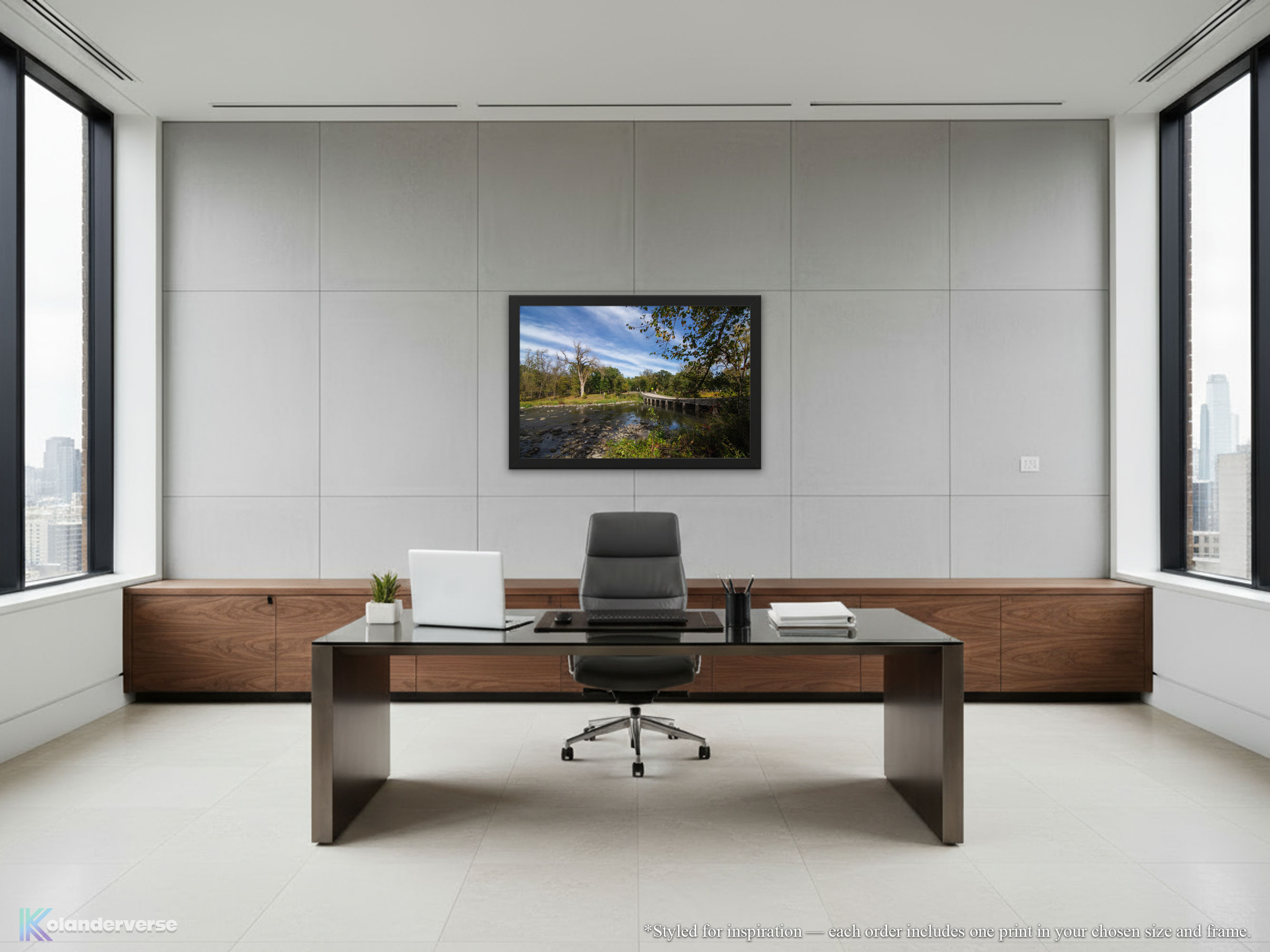 Rustic Stone Bridge River Landscape - Framed Print – Peaceful Nature Photography Wall Art, Woodland Stream Décor #31 product thumbnail image