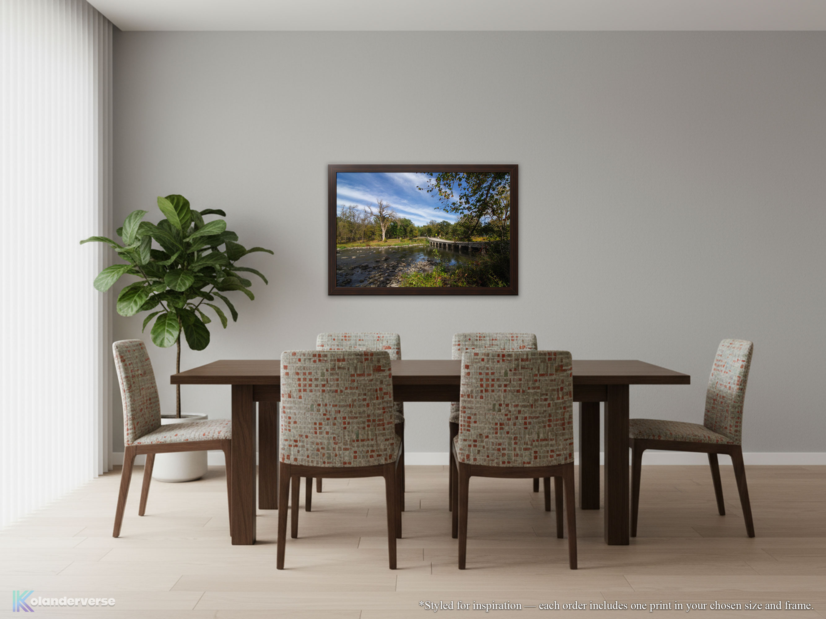 Rustic Stone Bridge River Landscape - Framed Print – Peaceful Nature Photography Wall Art, Woodland Stream Décor #31 product thumbnail image