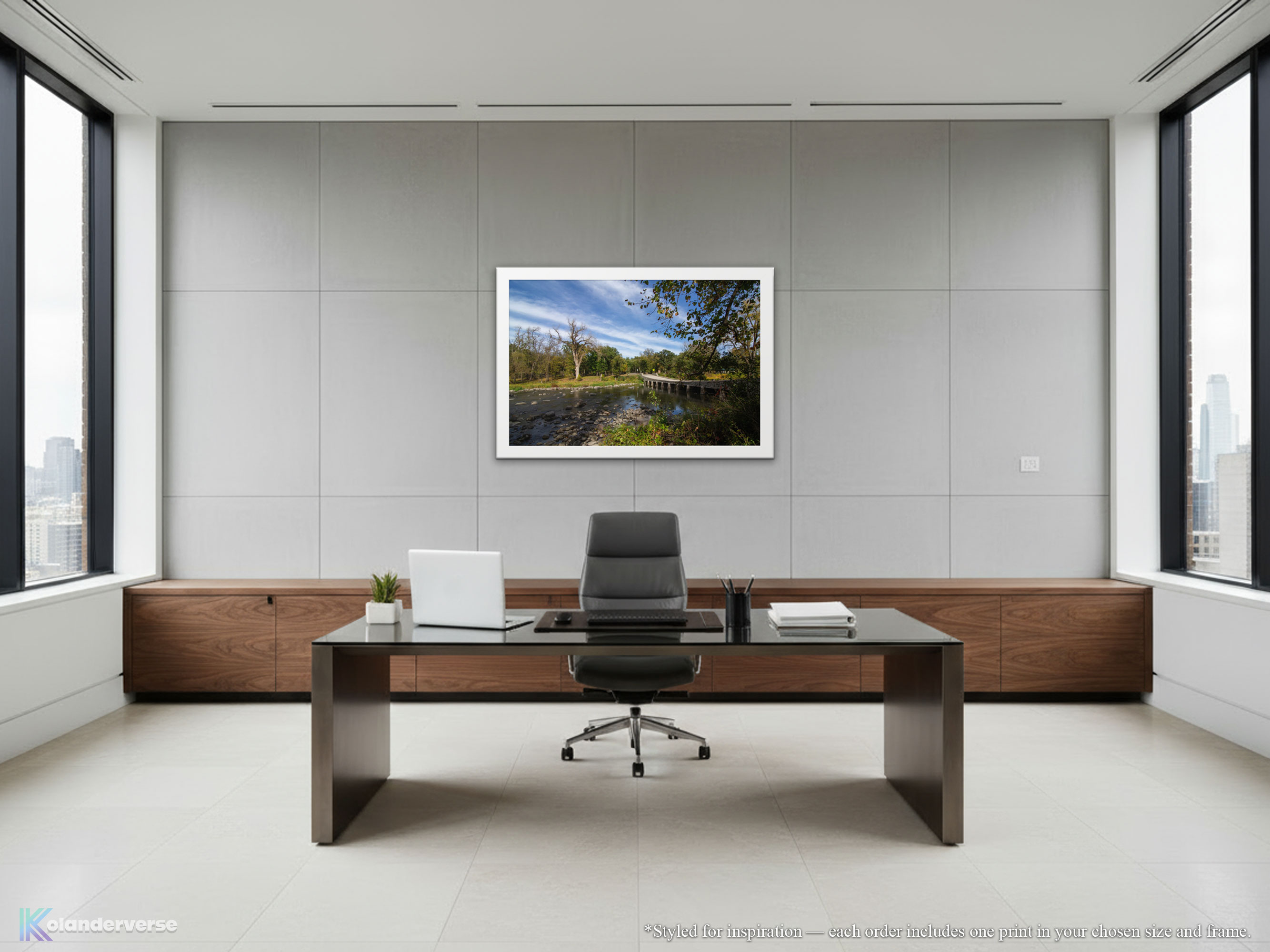 Rustic Stone Bridge River Landscape - Framed Print – Peaceful Nature Photography Wall Art, Woodland Stream Décor #31 product thumbnail image