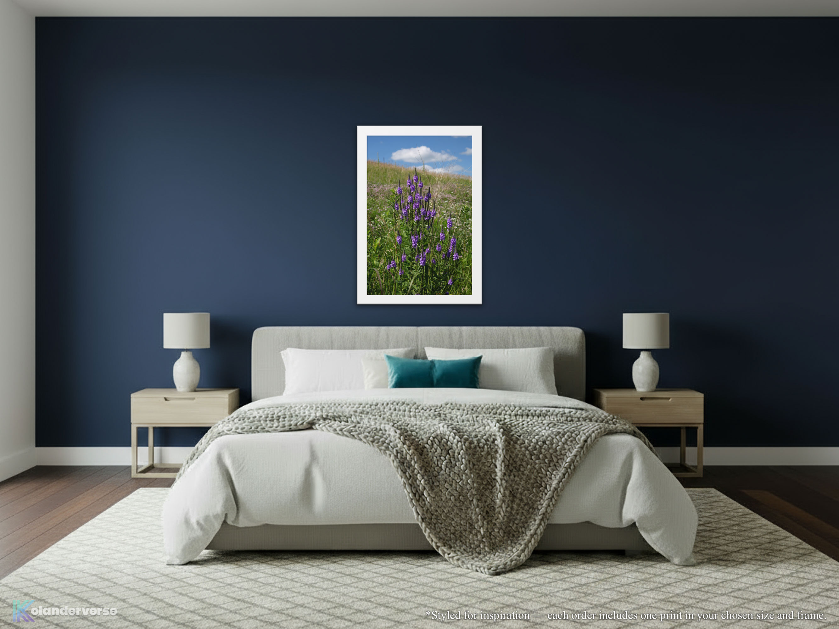 Purple Vervain Wildflower - Framed Print - Wild Flower Prairie Nature Wall Art - Botanical Bedroom Décor #32