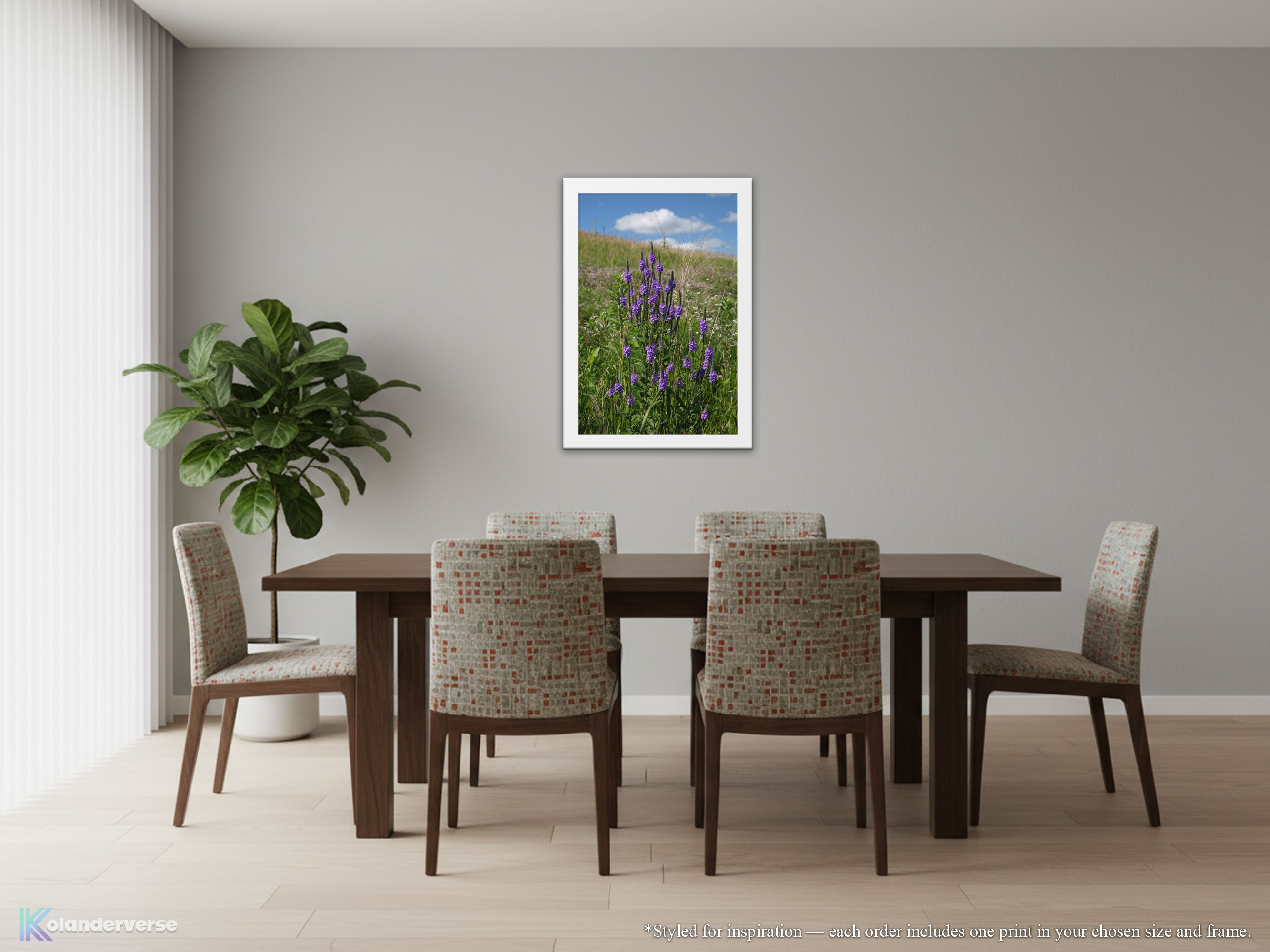 Purple Vervain Wildflower - Framed Print - Wild Flower Prairie Nature Wall Art - Botanical Bedroom Décor #32 product thumbnail image