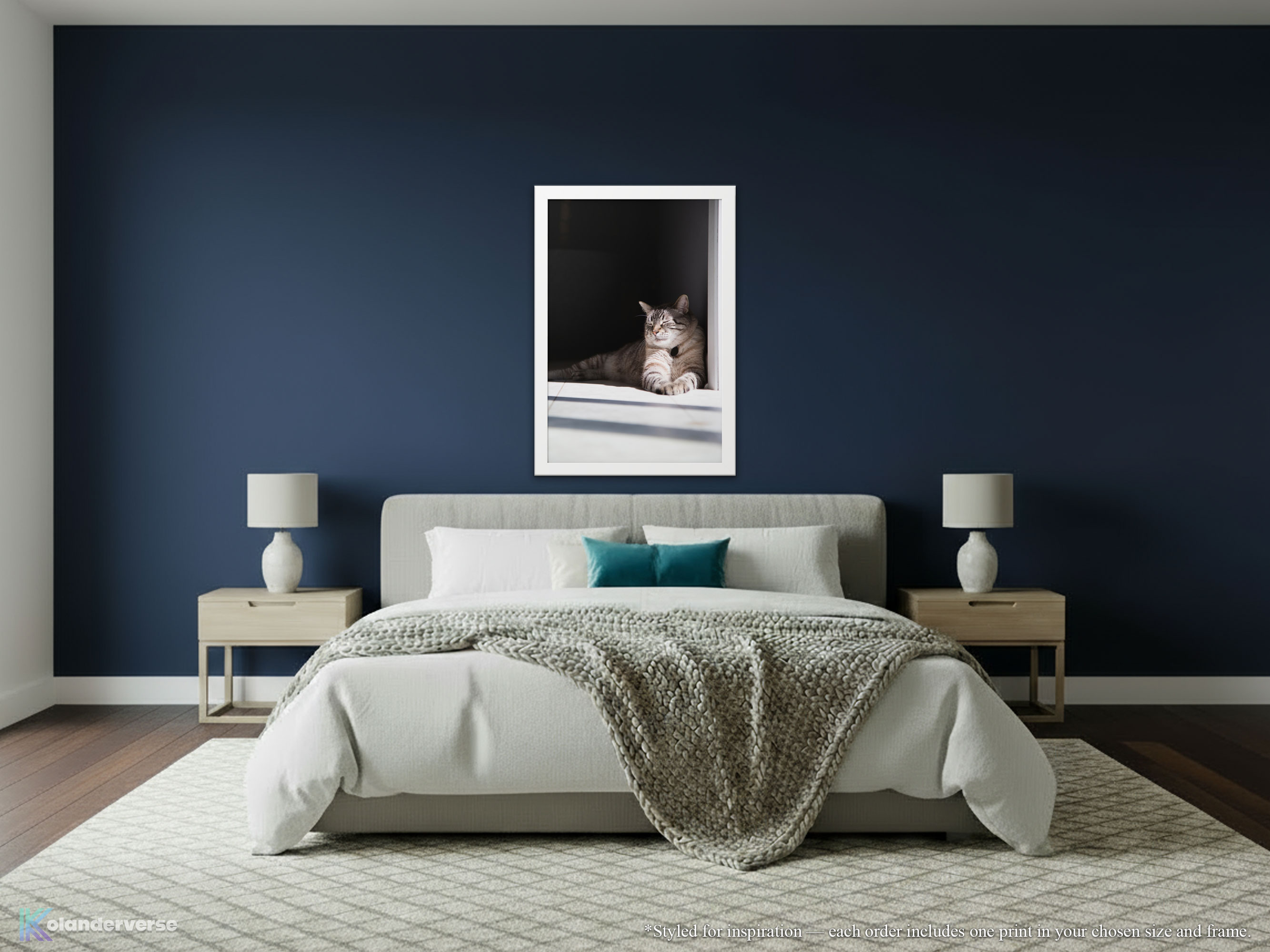 Siamese Lynx Point Cat - Framed Print - Relaxed Feline in Sunshine Photography #33