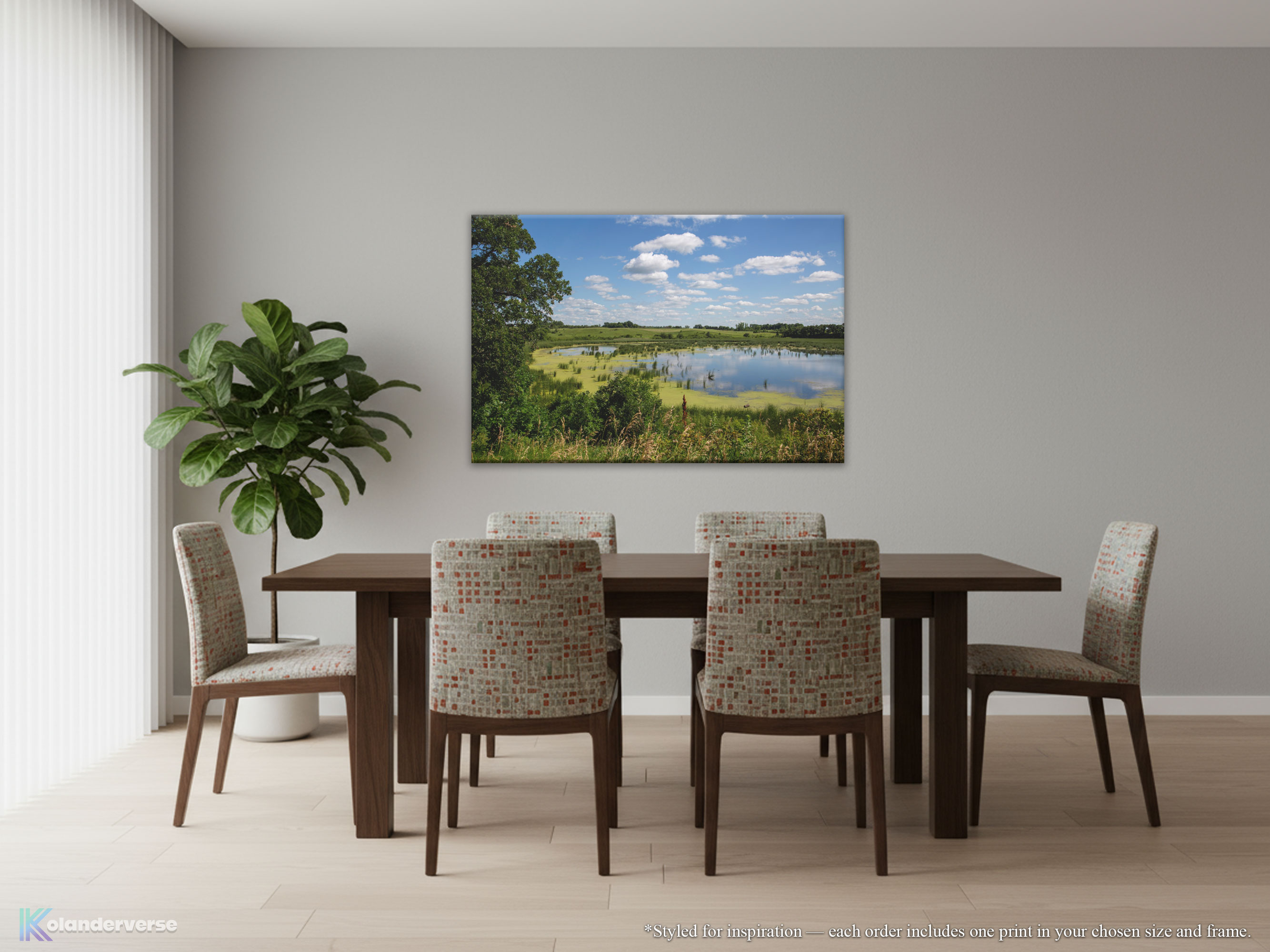 Marsh Slough Landscape - Canvas Print - Blue Sky Reflection with Reeds and Green Water Scene Photography #35 product thumbnail image Marsh Slough Landscape - Canvas Print - Blue Sky Reflection with Reeds and Green Water Scene Photography #35 product thumbnail image