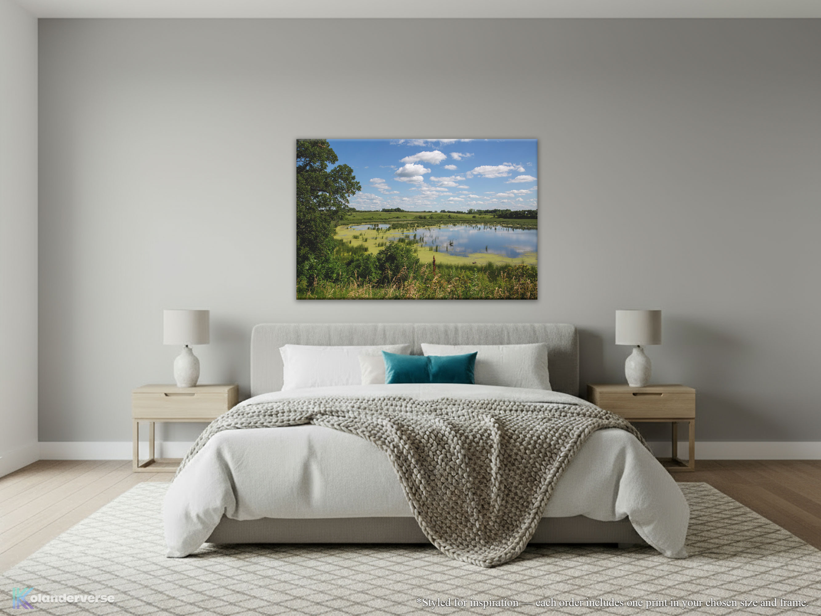 Marsh Slough Landscape - Canvas Print - Blue Sky Reflection with Reeds and Green Water Scene Photography #35 product thumbnail image Marsh Slough Landscape - Canvas Print - Blue Sky Reflection with Reeds and Green Water Scene Photography #35 product thumbnail image