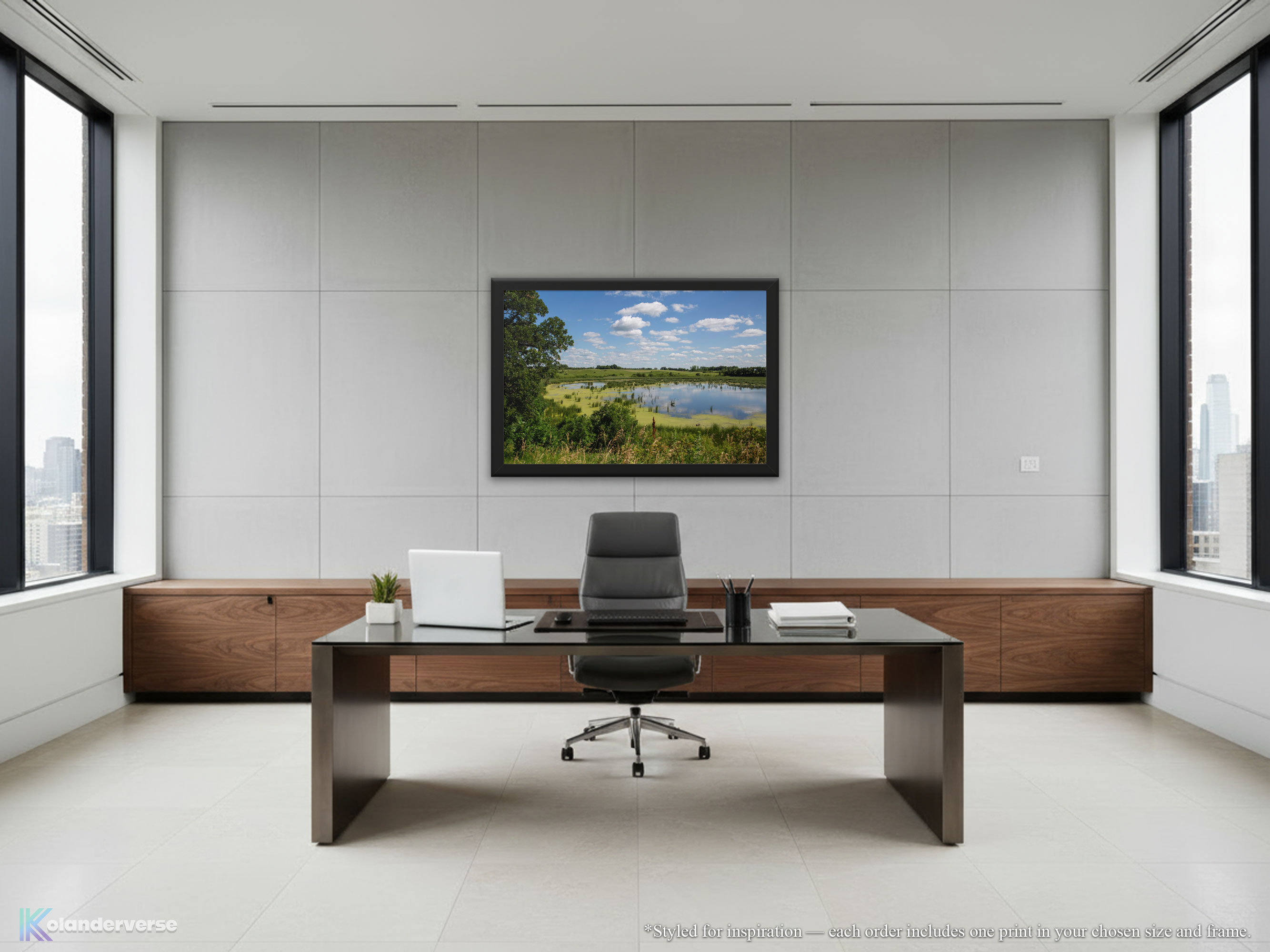 Marsh Slough Landscape - Framed Print - Blue Sky Reflection with Reeds and Green Water Scene Photography #35 product thumbnail image Marsh Slough Landscape - Framed Print - Blue Sky Reflection with Reeds and Green Water Scene Photography #35 product thumbnail image