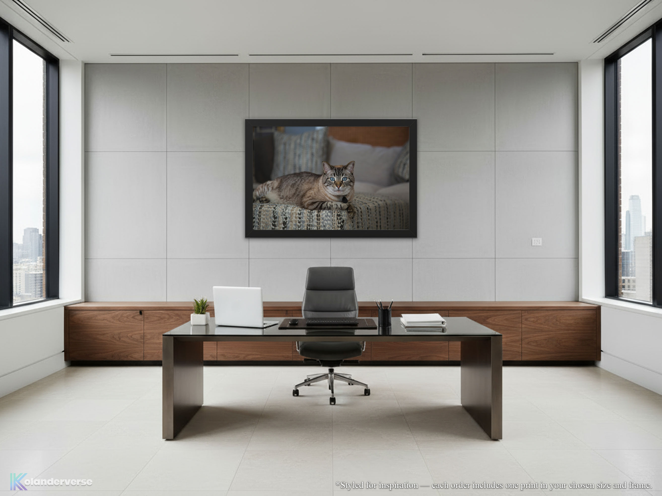 Blue-Eyed Siamese Lynx Point Cat - Framed Print – Elegant Feline Photography #36 product thumbnail image