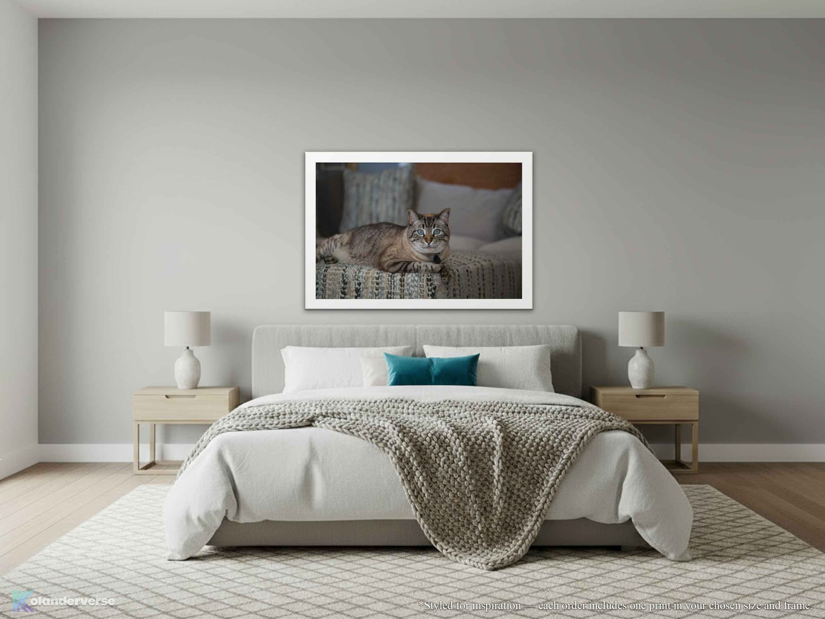 Blue-Eyed Siamese Lynx Point Cat - Framed Print – Elegant Feline Photography #36 product thumbnail image