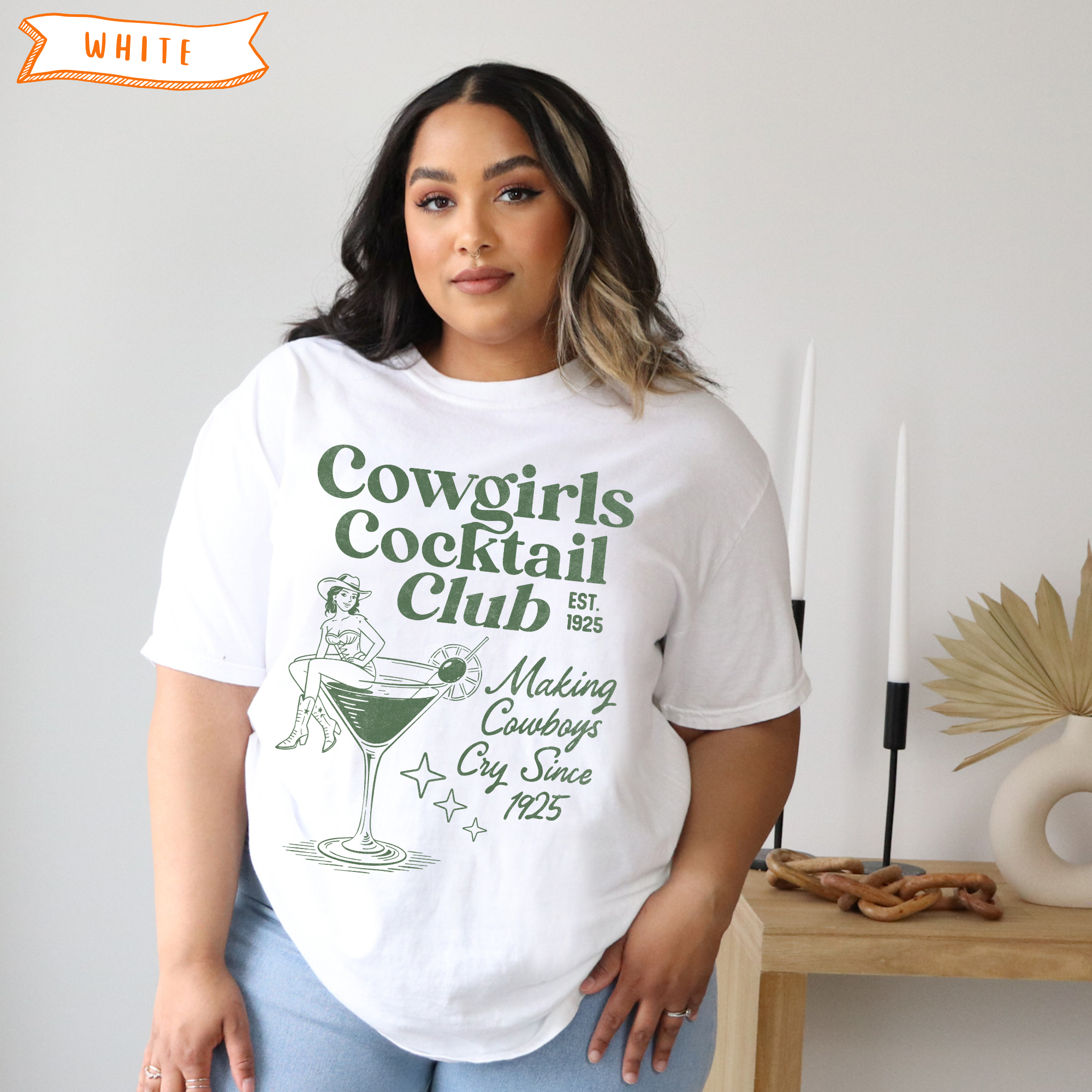 Cowgirls Cocktail Club T-Shirt — 'Making Cowboys Cry Since 1925' Vintage Western Tee Cowgirls Cocktail Club T-Shirt — 'Making Cowboys Cry Since 1925' Vintage Western Tee