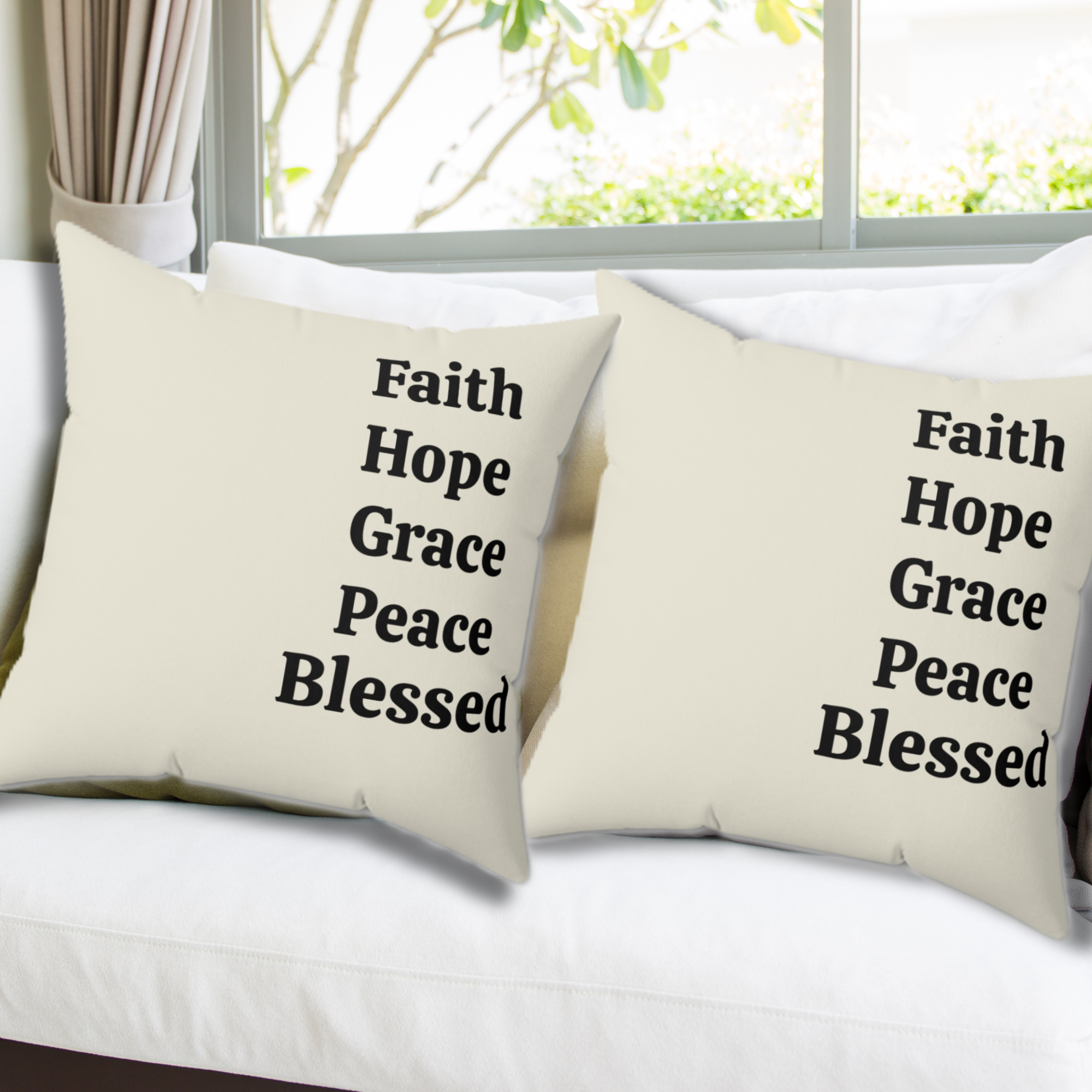 Christian Inspirational Square Pillow Home Décor, Faith Hope Grace Peace Blessed Throw Pillow Gift – Bedroom Or Living Room product thumbnail image Christian Inspirational Square Pillow Home Décor, Faith Hope Grace Peace Blessed Throw Pillow Gift – Bedroom Or Living Room product thumbnail image