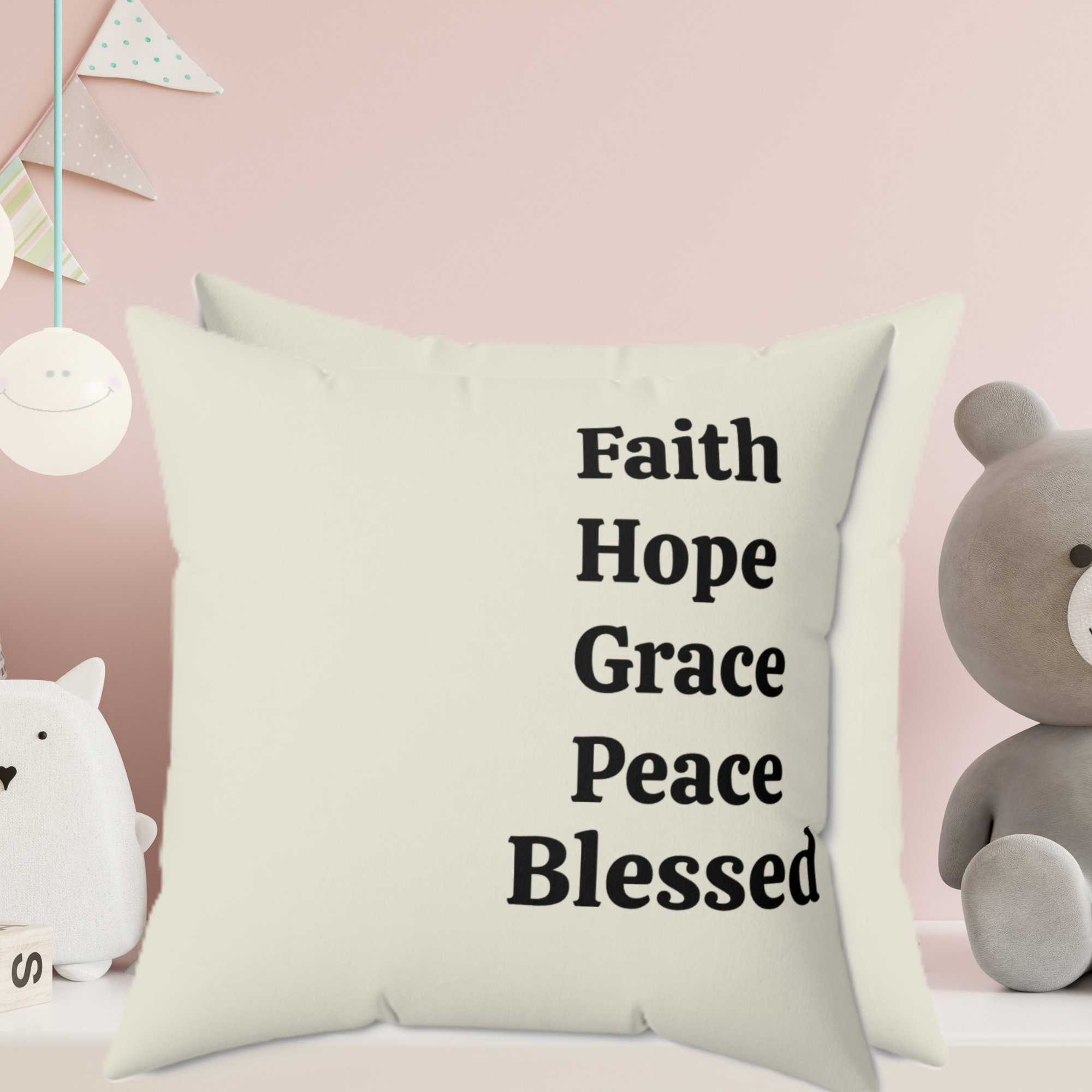 Christian Inspirational Square Pillow Home Décor, Faith Hope Grace Peace Blessed Throw Pillow Gift – Bedroom Or Living Room product thumbnail image Christian Inspirational Square Pillow Home Décor, Faith Hope Grace Peace Blessed Throw Pillow Gift – Bedroom Or Living Room product thumbnail image