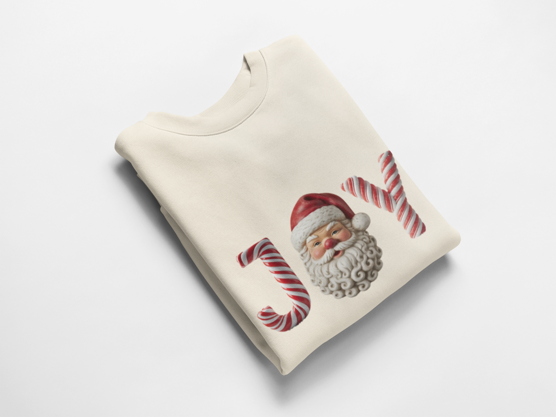 Joy Santa Candy Cane Sweatshirt — Christmas Holiday Crewneck product thumbnail image Joy Santa Candy Cane Sweatshirt — Christmas Holiday Crewneck product thumbnail image