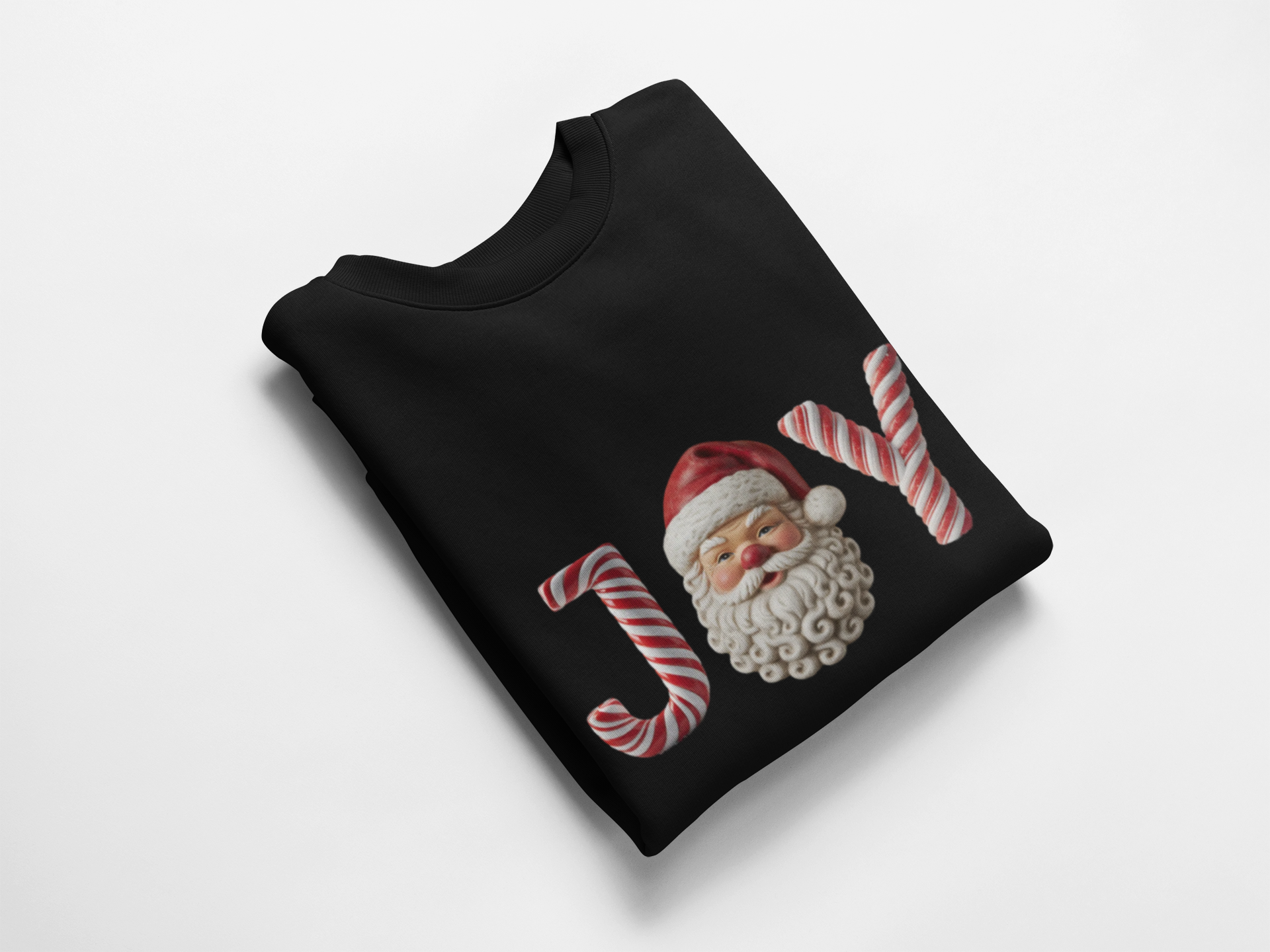 Joy Santa Candy Cane Sweatshirt — Christmas Holiday Crewneck product thumbnail image Joy Santa Candy Cane Sweatshirt — Christmas Holiday Crewneck product thumbnail image