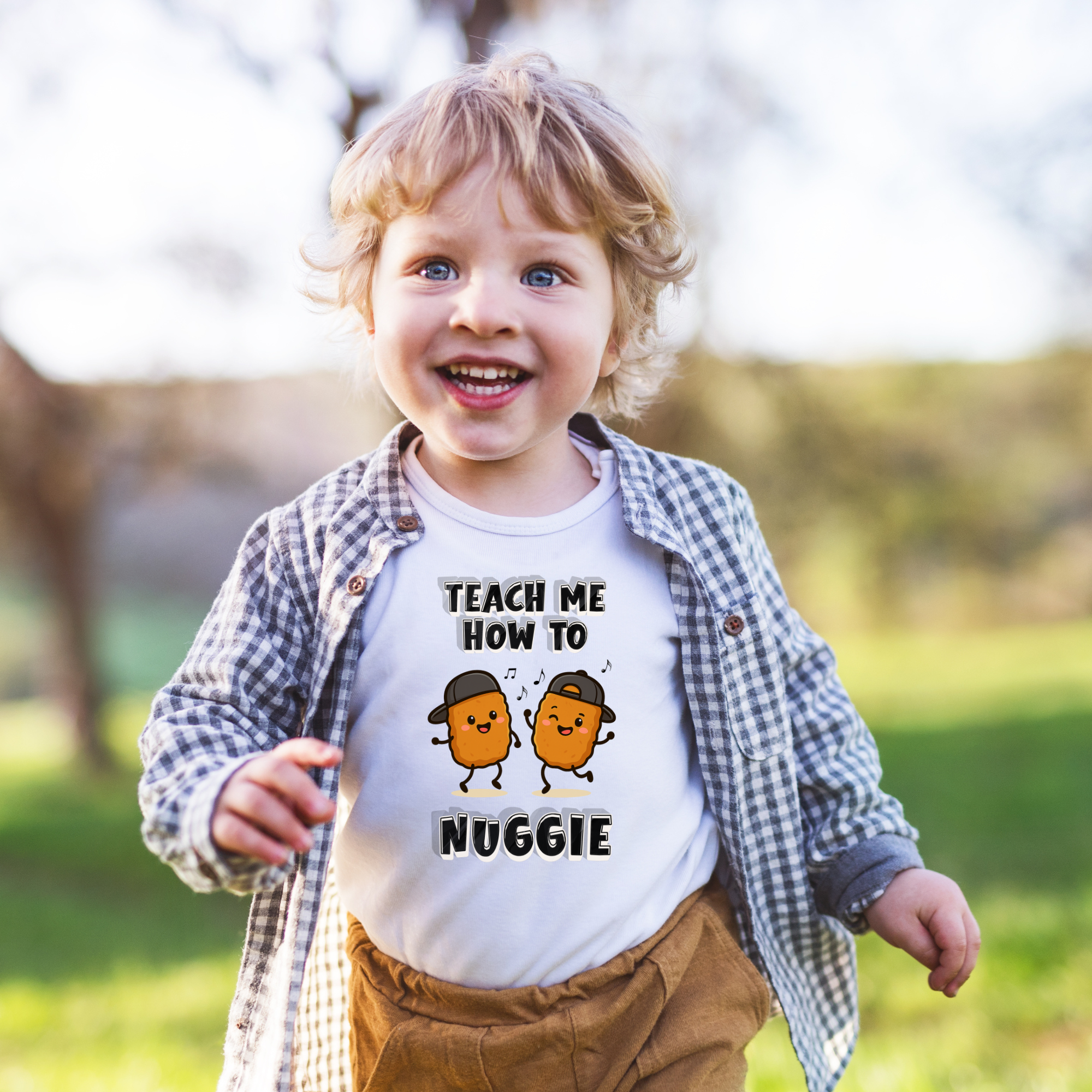 Infant Tee "Teach Me How To Nuggie" Cute Nugget Baby Shirt product thumbnail image