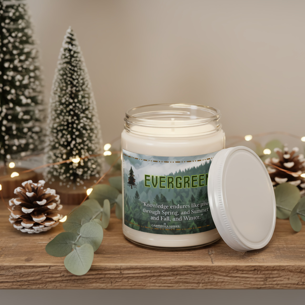 “Evergreen” – Fresh Balsam Scented Soy Wax Candle – 9oz – Cozy Fall and Winter Reading Scent – 50-60 Hour Burn – Reusable Glass Jar product thumbnail image “Evergreen” – Fresh Balsam Scented Soy Wax Candle – 9oz – Cozy Fall and Winter Reading Scent – 50-60 Hour Burn – Reusable Glass Jar product thumbnail image