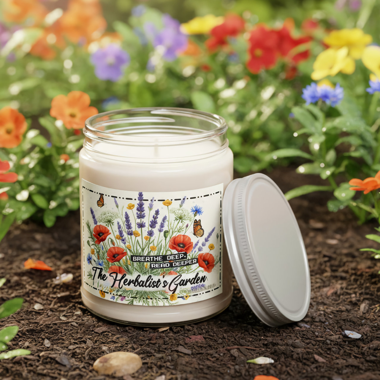 “The Herbalist’s Garden” Eucalyptus Lavender Herb Soy Wax Candle – 9oz – Refreshing Scent – 50-60 Hour Burn – Reusable Glass Jar “The Herbalist’s Garden” Eucalyptus Lavender Herb Soy Wax Candle – 9oz – Refreshing Scent – 50-60 Hour Burn – Reusable Glass Jar