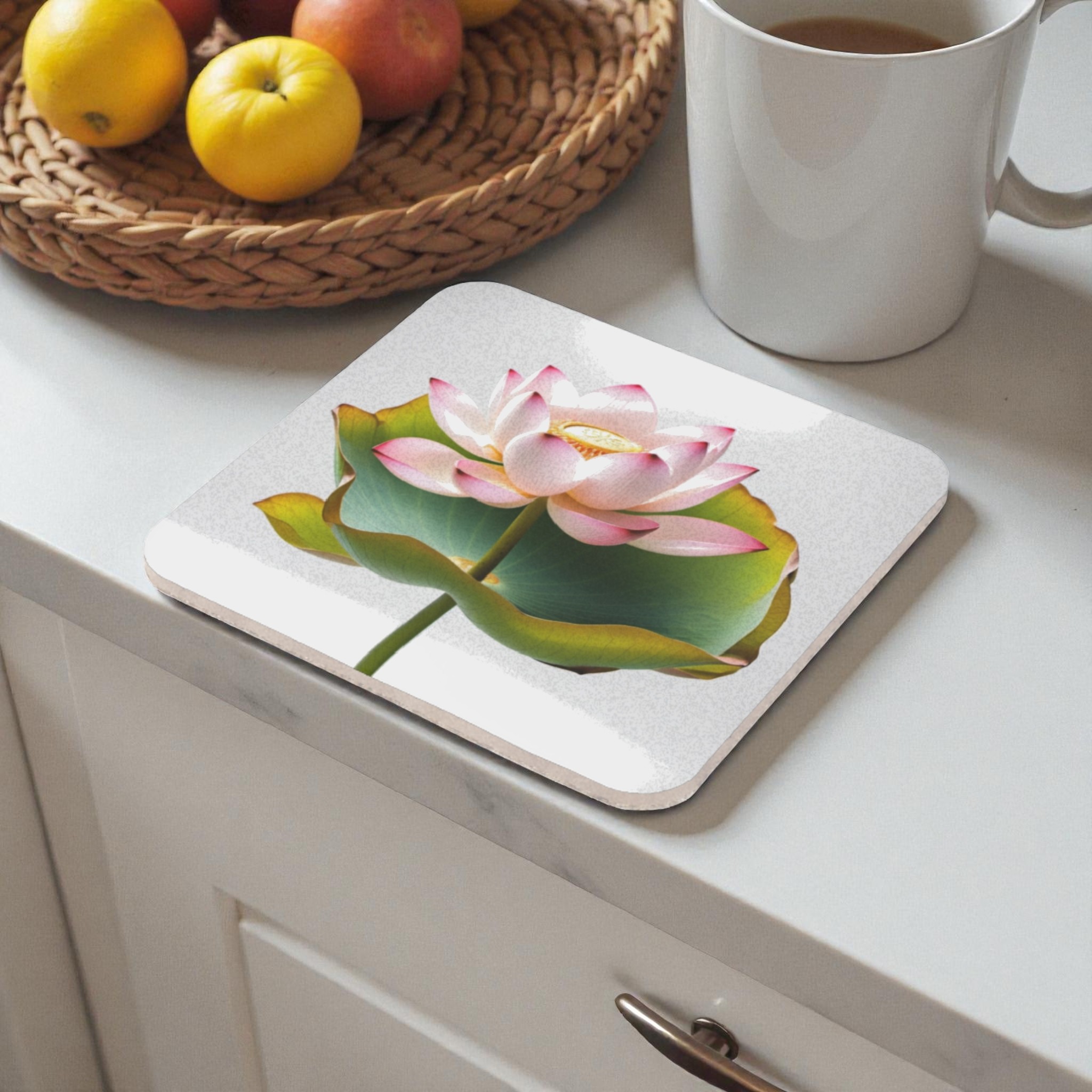 Peaceful Bloom Flower Cork Back Coaster