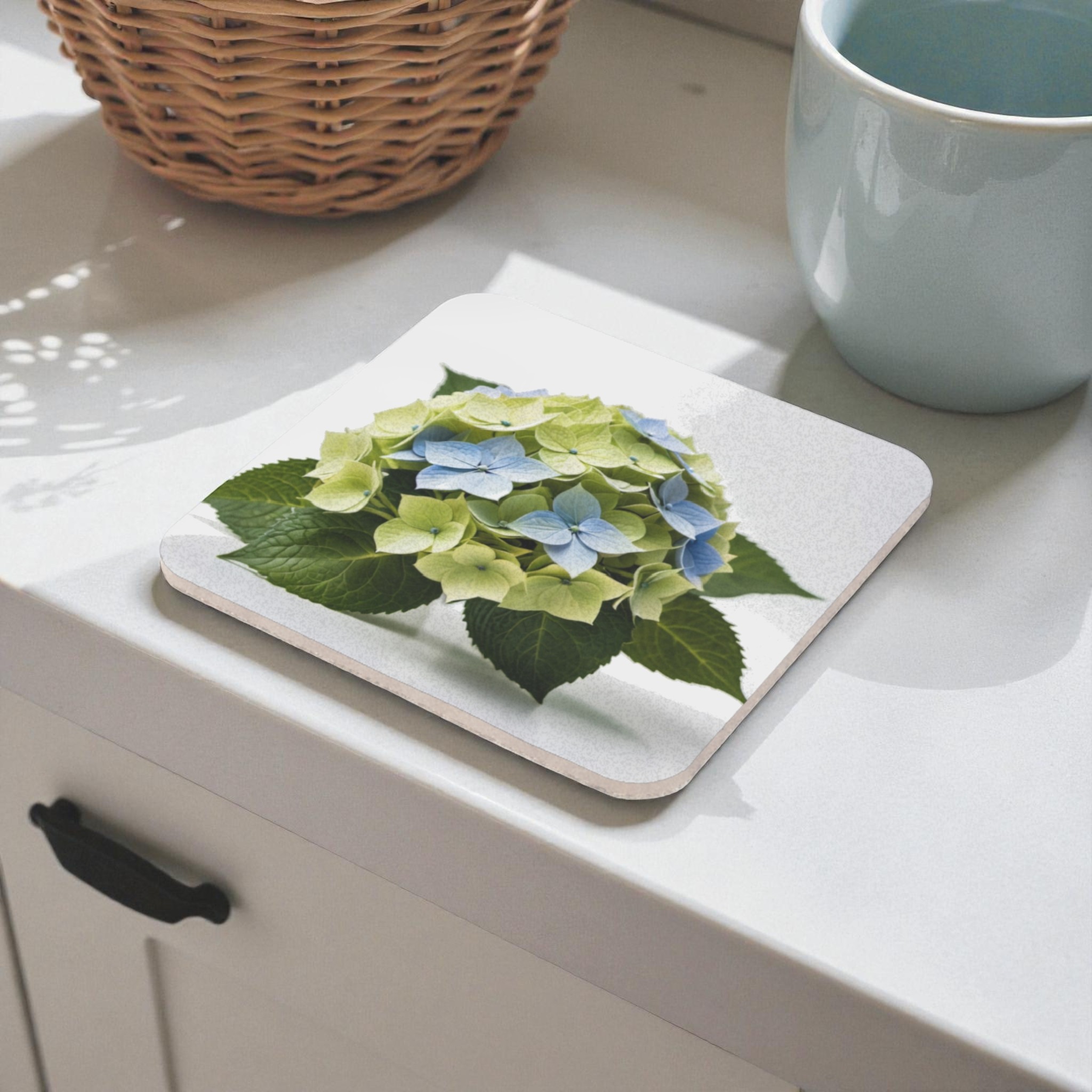 Hydrangea Bloom Cork Back Coaster
