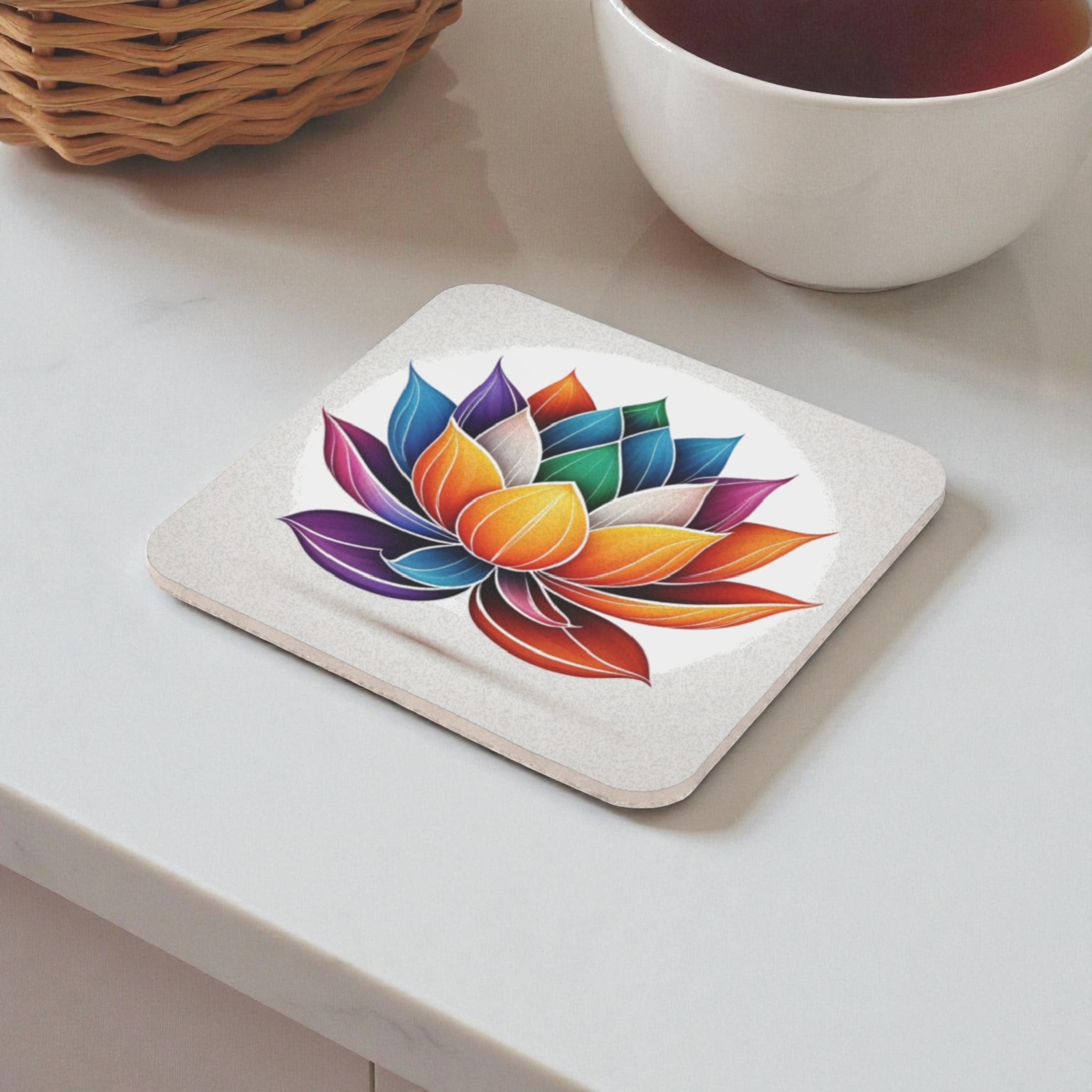 Prism Lotus Bloom Cork Back Coaster