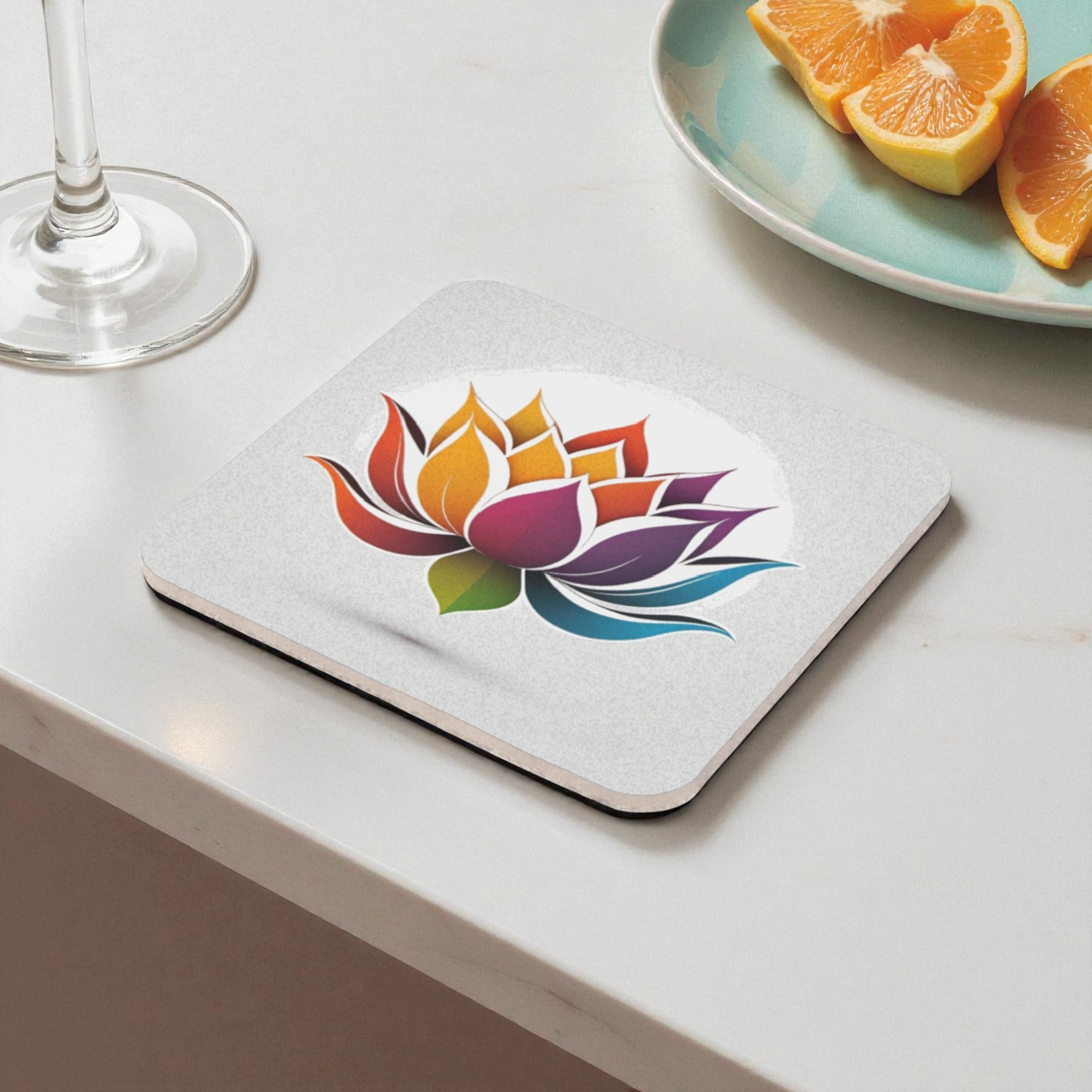 Aurora Lotus Bloom Cork  Back Coaster