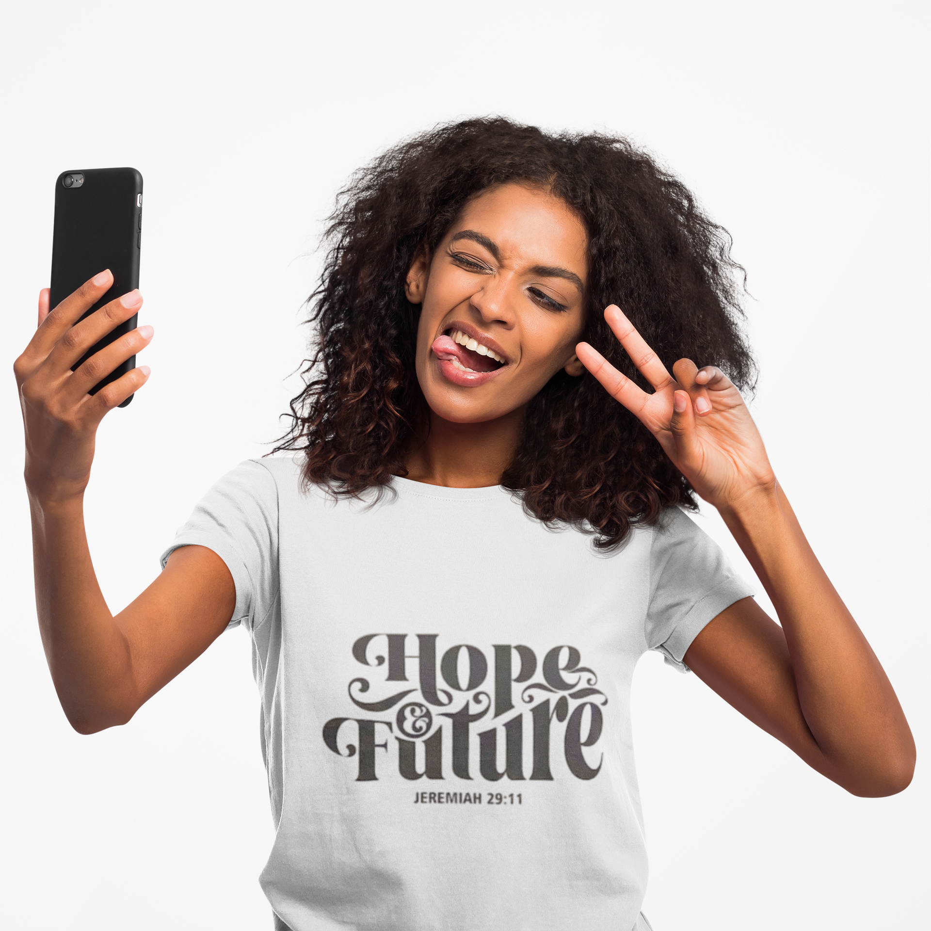 Hope &amp; Future V-Neck Tee - Inspirational Unisex Jersey Shirt
