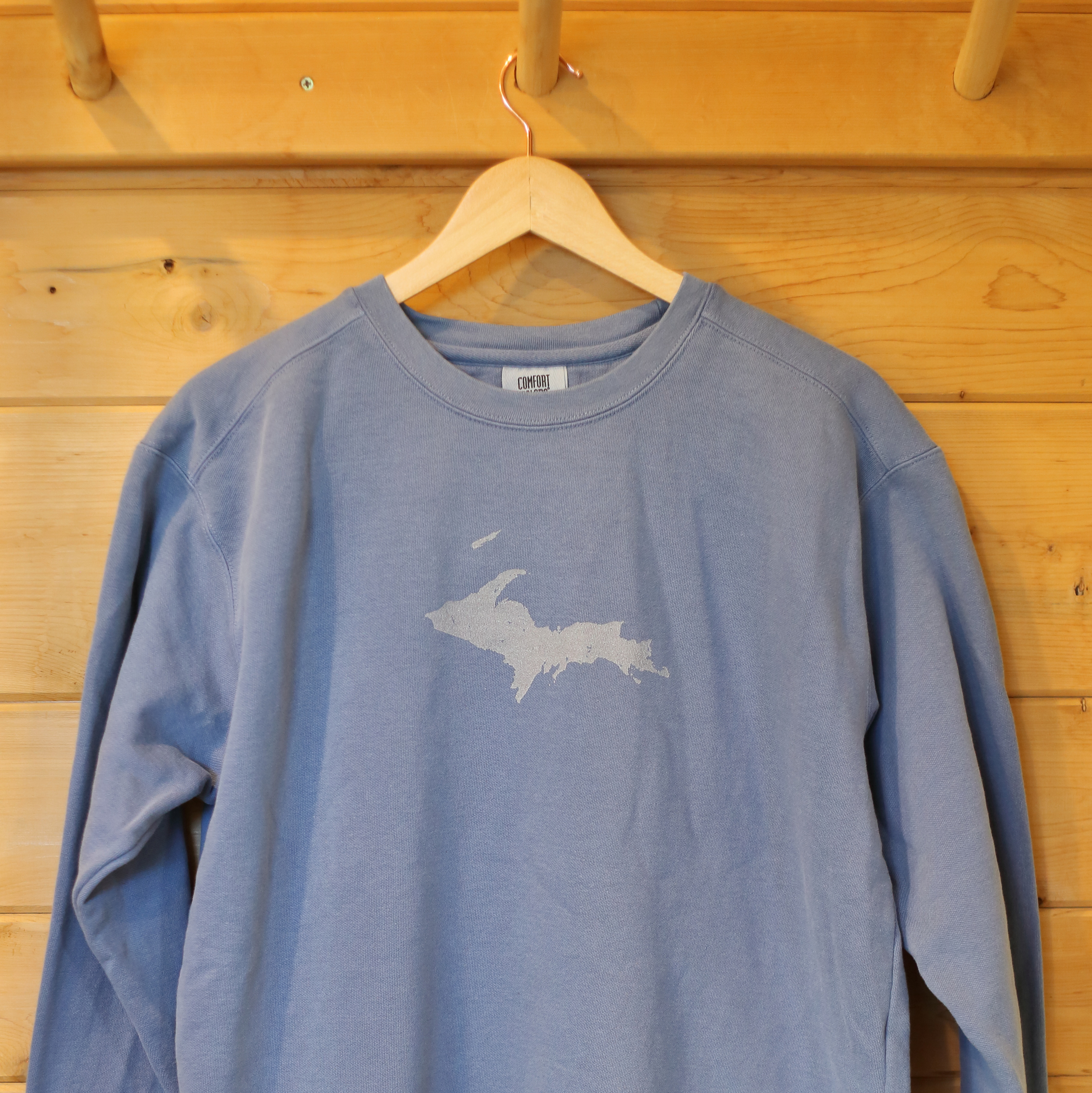 UP Map Sweatshirt | Garment-Dyed Comfort Colors® 1566 | Unisex Sizing | Upper Peninsula Apparel | Yooper Gifts product thumbnail image