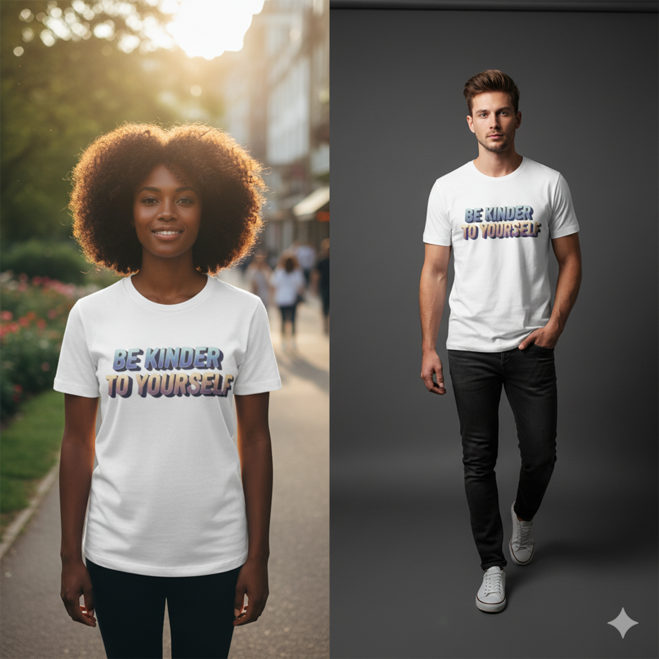 Be Kinder to Yourself T-Shirt — Positive Message Graphic Tee product thumbnail image Be Kinder to Yourself T-Shirt — Positive Message Graphic Tee product thumbnail image