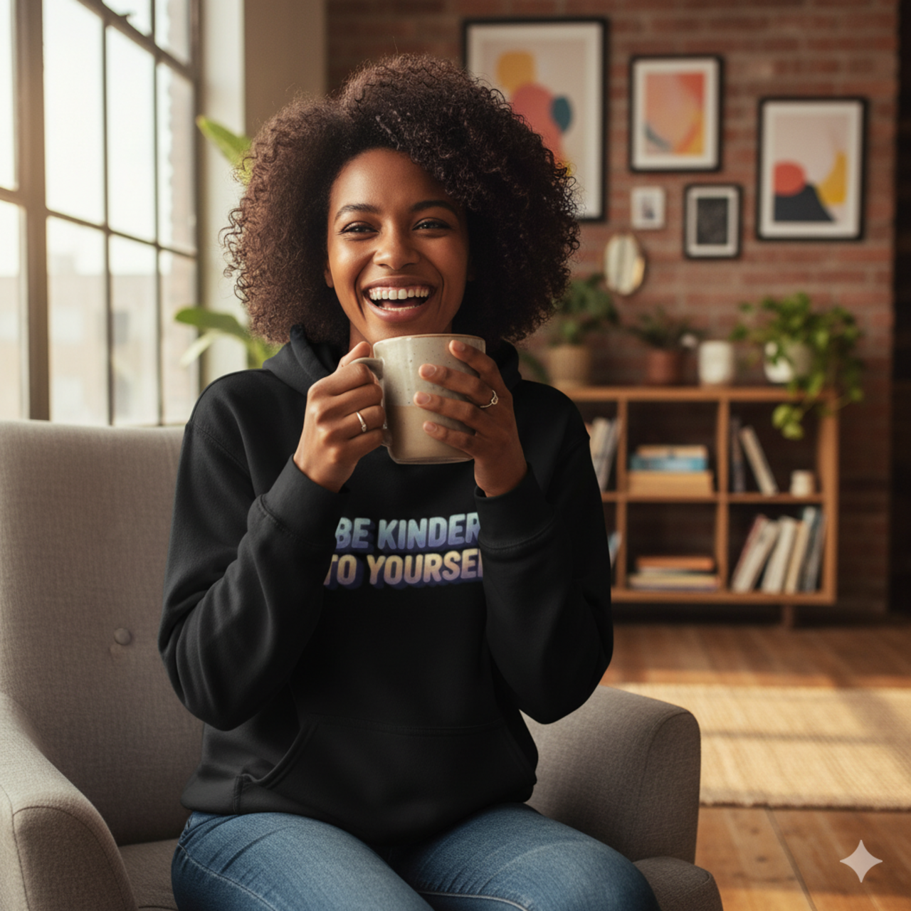 Be Kinder To Yourself Hoodie — Positive Mental Health Comfort Sweatshirt product thumbnail image Be Kinder To Yourself Hoodie — Positive Mental Health Comfort Sweatshirt product thumbnail image