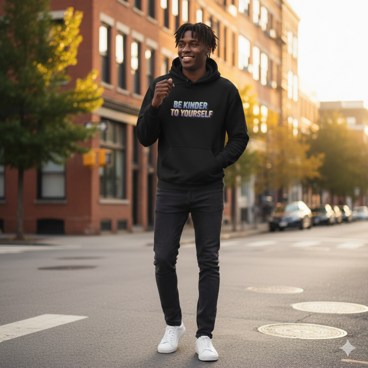 Be Kinder To Yourself Hoodie — Positive Mental Health Comfort Sweatshirt product thumbnail image Be Kinder To Yourself Hoodie — Positive Mental Health Comfort Sweatshirt product thumbnail image