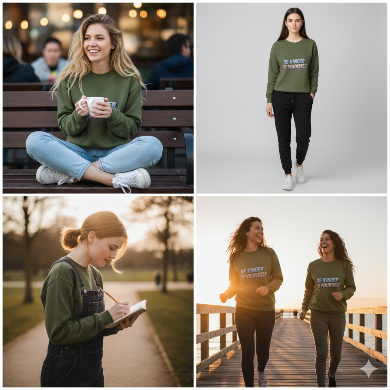 Be Kinder To Yourself Sweatshirt — Positive Message Crewneck product thumbnail image Be Kinder To Yourself Sweatshirt — Positive Message Crewneck product thumbnail image