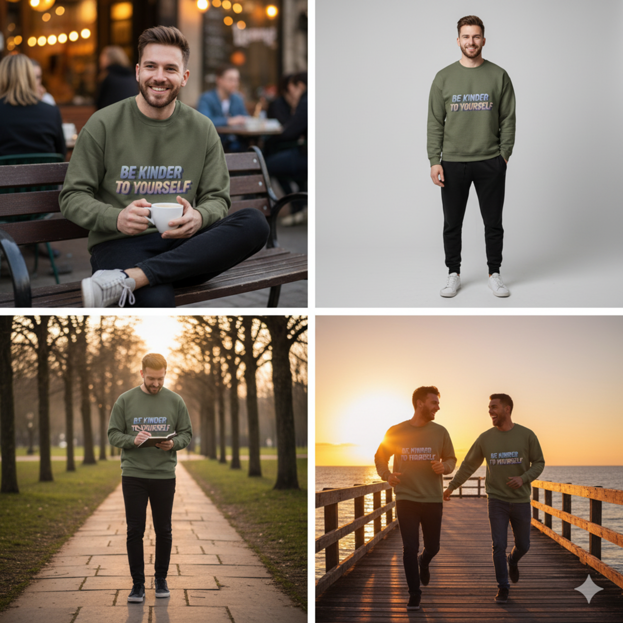 Be Kinder To Yourself Sweatshirt — Positive Message Crewneck product thumbnail image Be Kinder To Yourself Sweatshirt — Positive Message Crewneck product thumbnail image