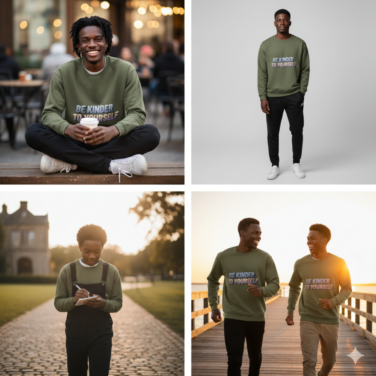 Be Kinder To Yourself Sweatshirt — Positive Message Crewneck product thumbnail image Be Kinder To Yourself Sweatshirt — Positive Message Crewneck product thumbnail image