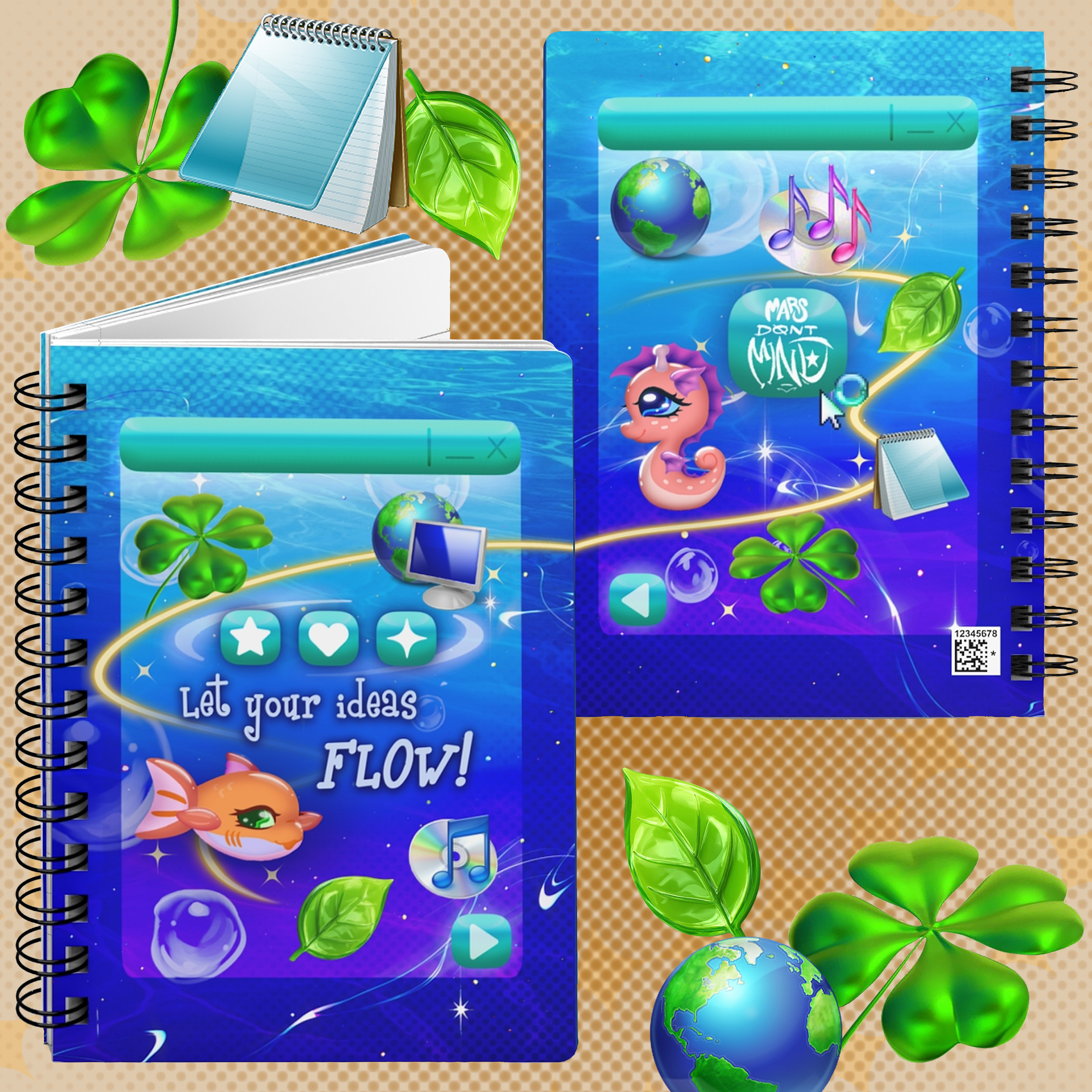 Frutiger Aero Spiral Bound Journal - Ruled Line Frutiger Aero Spiral Bound Journal - Ruled Line