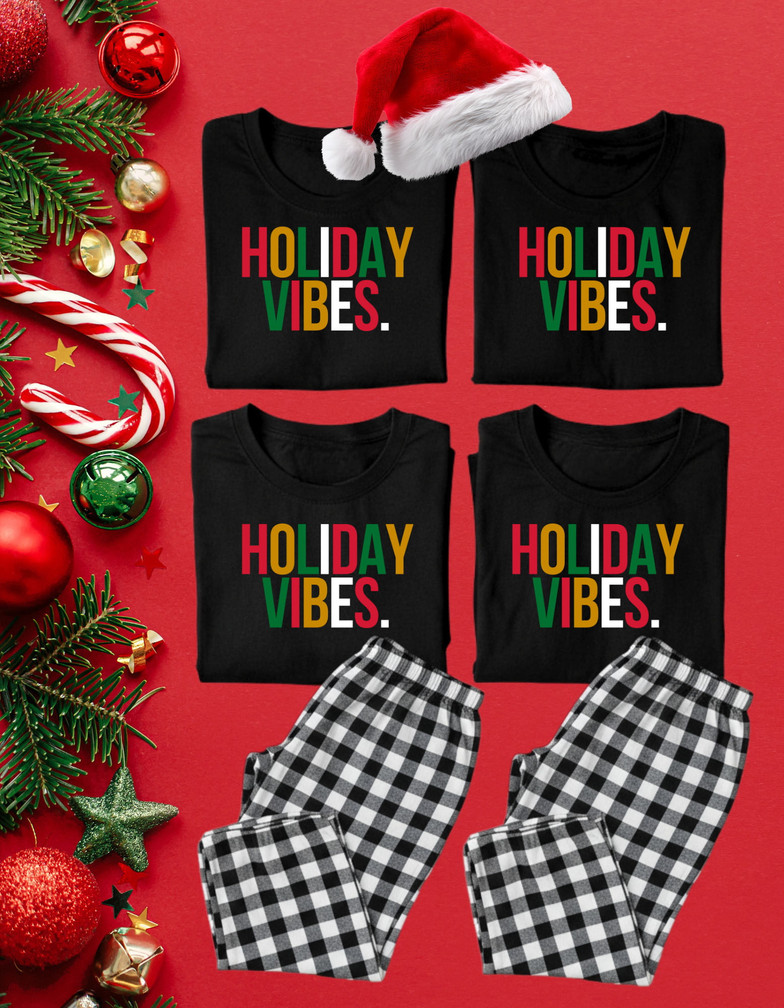 Holiday Vibes ADULT Tshirt- Unisex Seasonal Holiday shirt product thumbnail image Holiday Vibes ADULT Tshirt- Unisex Seasonal Holiday shirt product thumbnail image