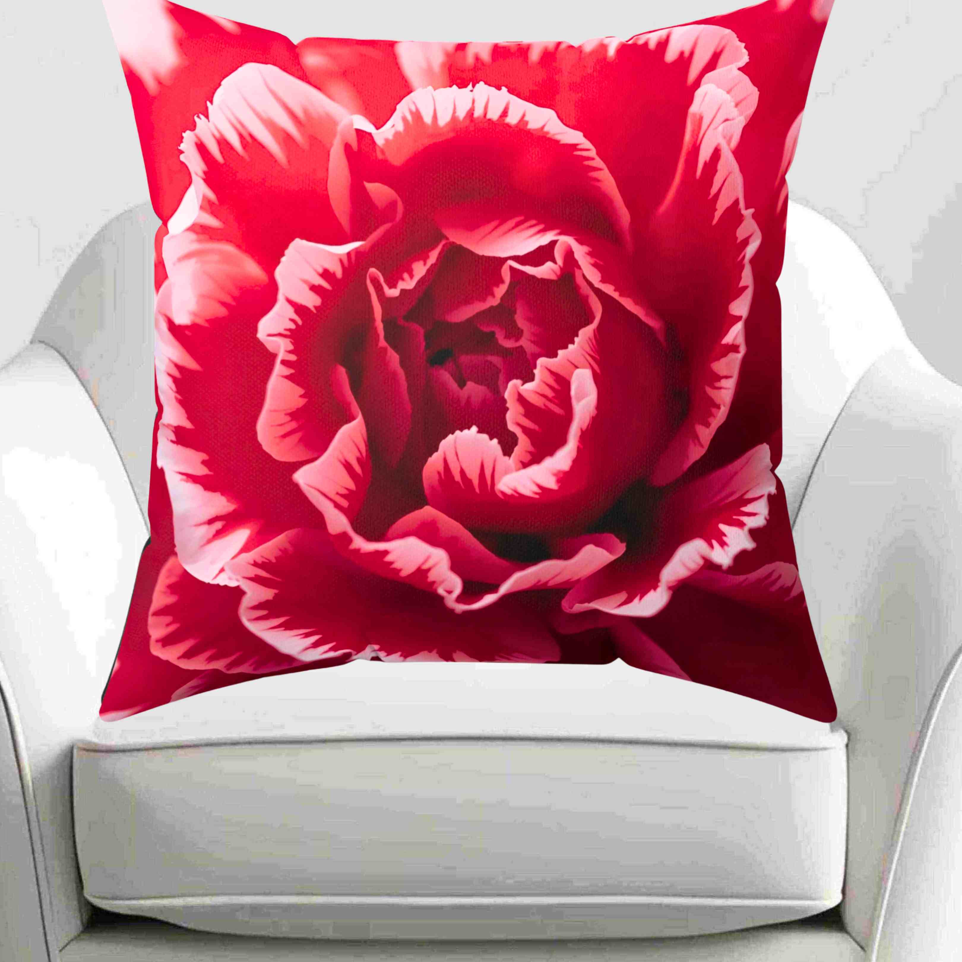 Heart of the Carnation Abstract Floral Pillow | Square Polyester Pillow product thumbnail image
