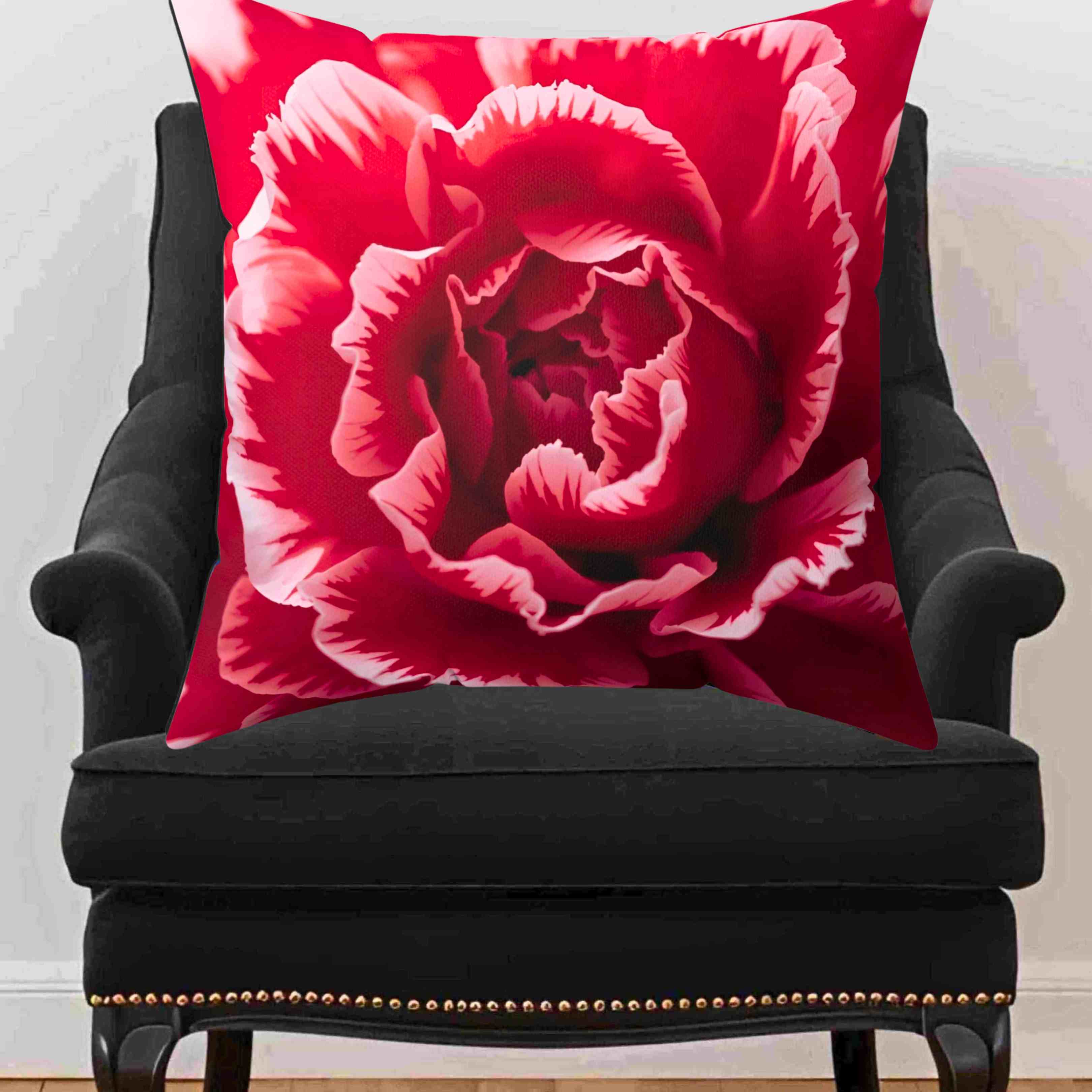 Heart of the Carnation Abstract Floral Pillow | Square Polyester Pillow product thumbnail image