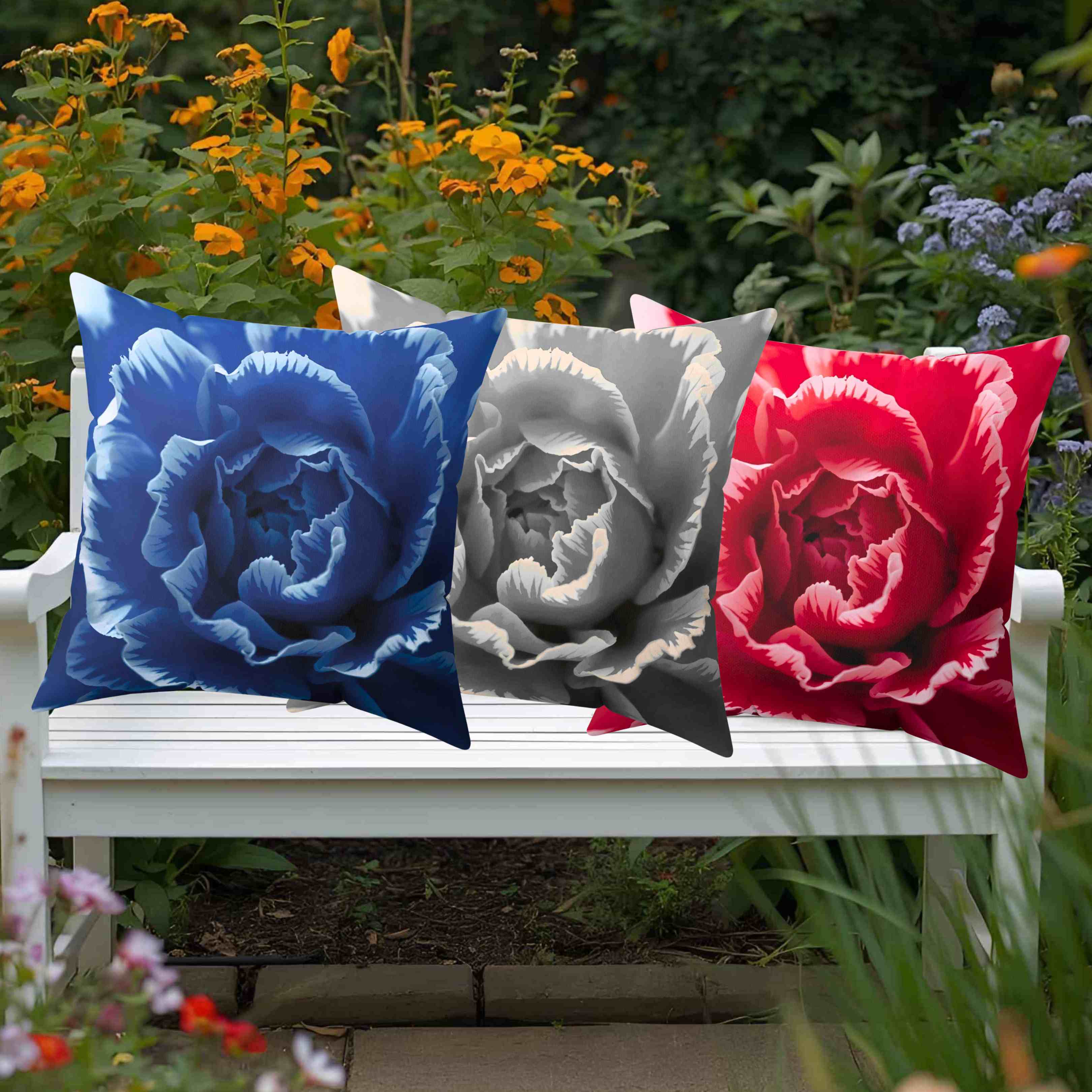 Heart of the Carnation Abstract Floral Pillow | Square Polyester Pillow product thumbnail image