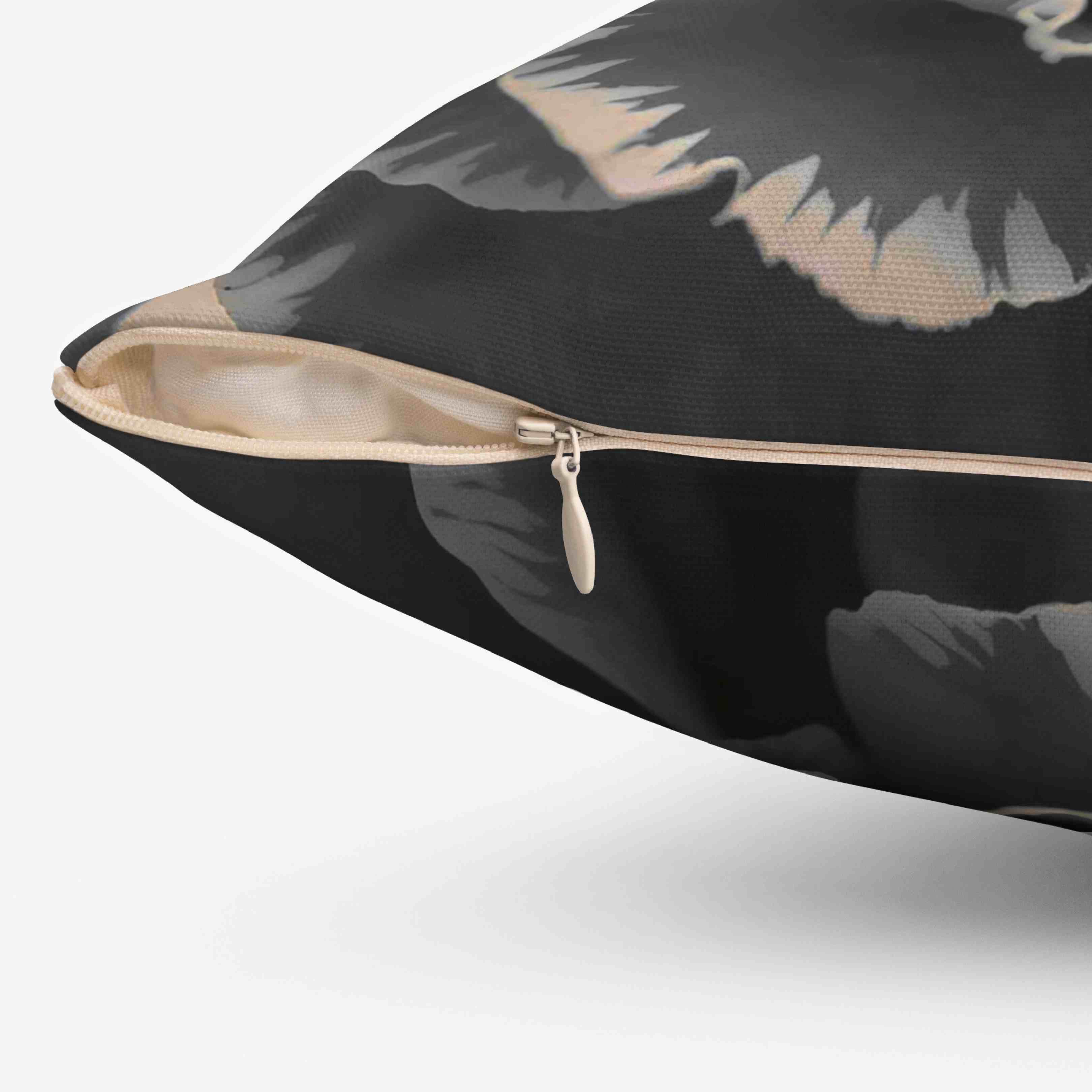 Grayscale Abstract Carnation Pillow | Square Pillow product thumbnail image