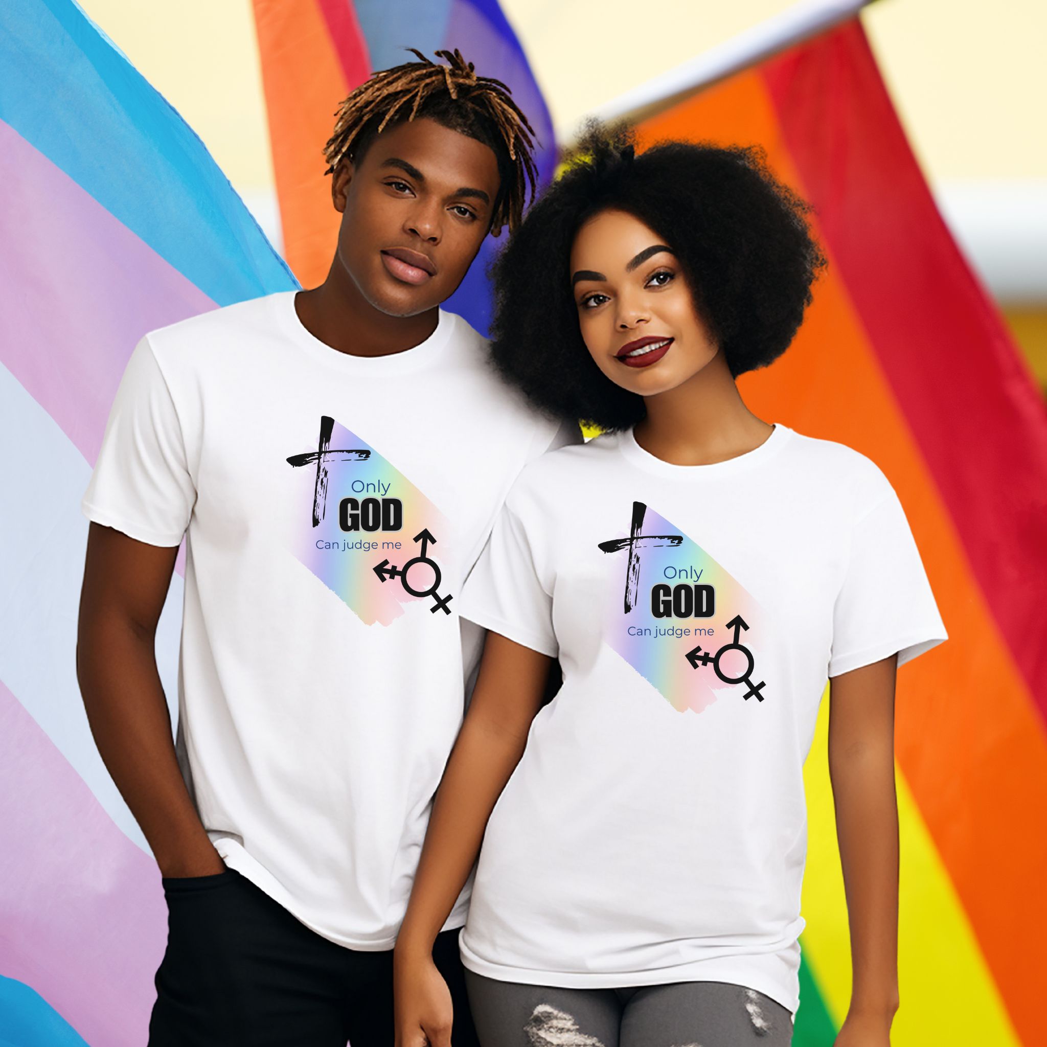 Transgender Pride Message T-Shirt for Truth and Faith, Unisex Softstyle Tee product thumbnail image