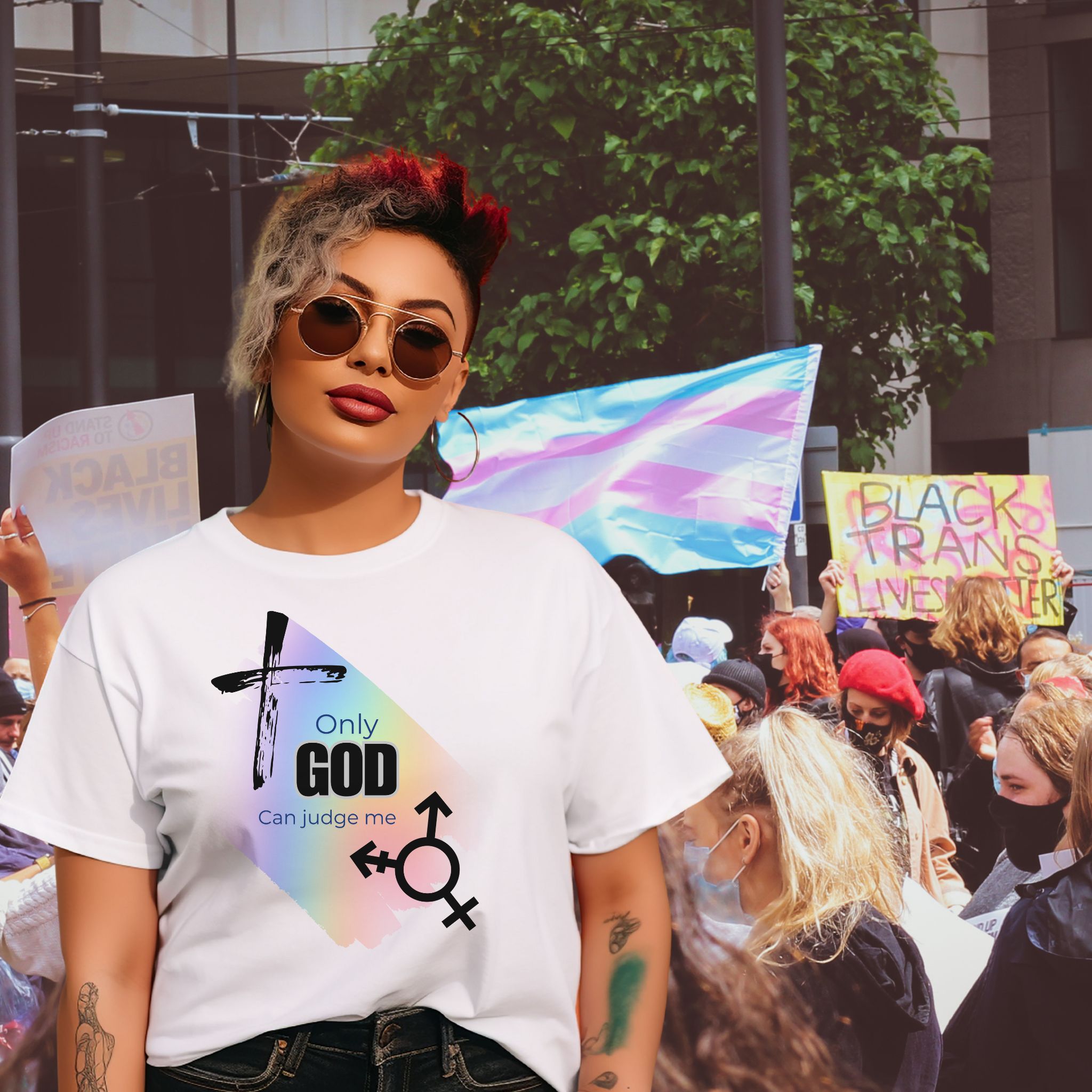Transgender Pride Message T-Shirt for Truth and Faith, Unisex Softstyle Tee product thumbnail image Transgender Pride Message T-Shirt for Truth and Faith, Unisex Softstyle Tee product thumbnail image